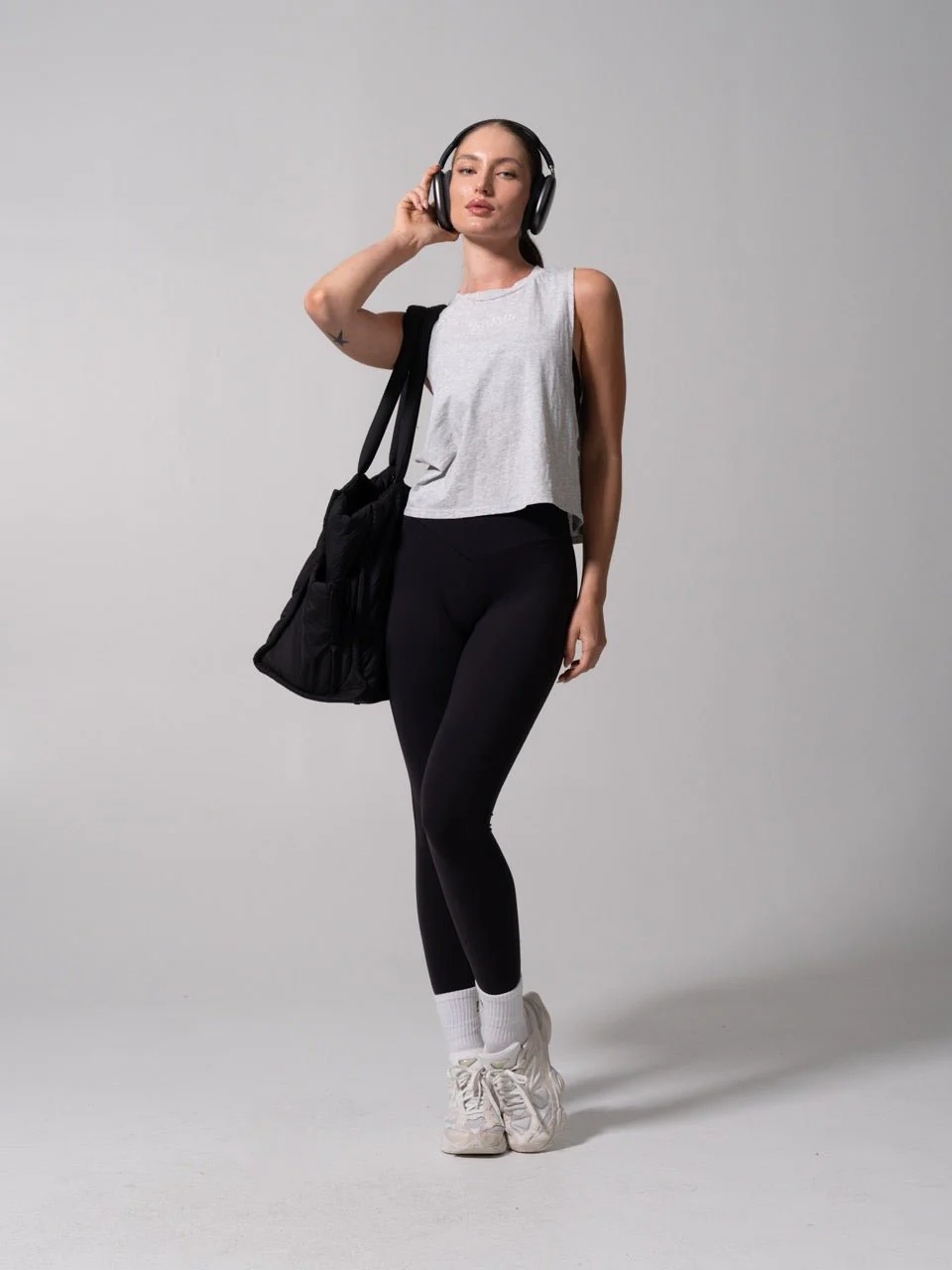 Essential Waist Tank - Heather Grey - Image 3