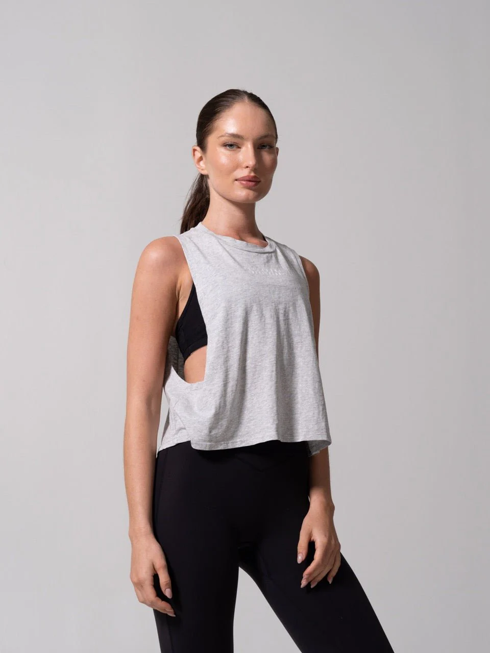 Essential Waist Tank - Heather Grey - Image 4