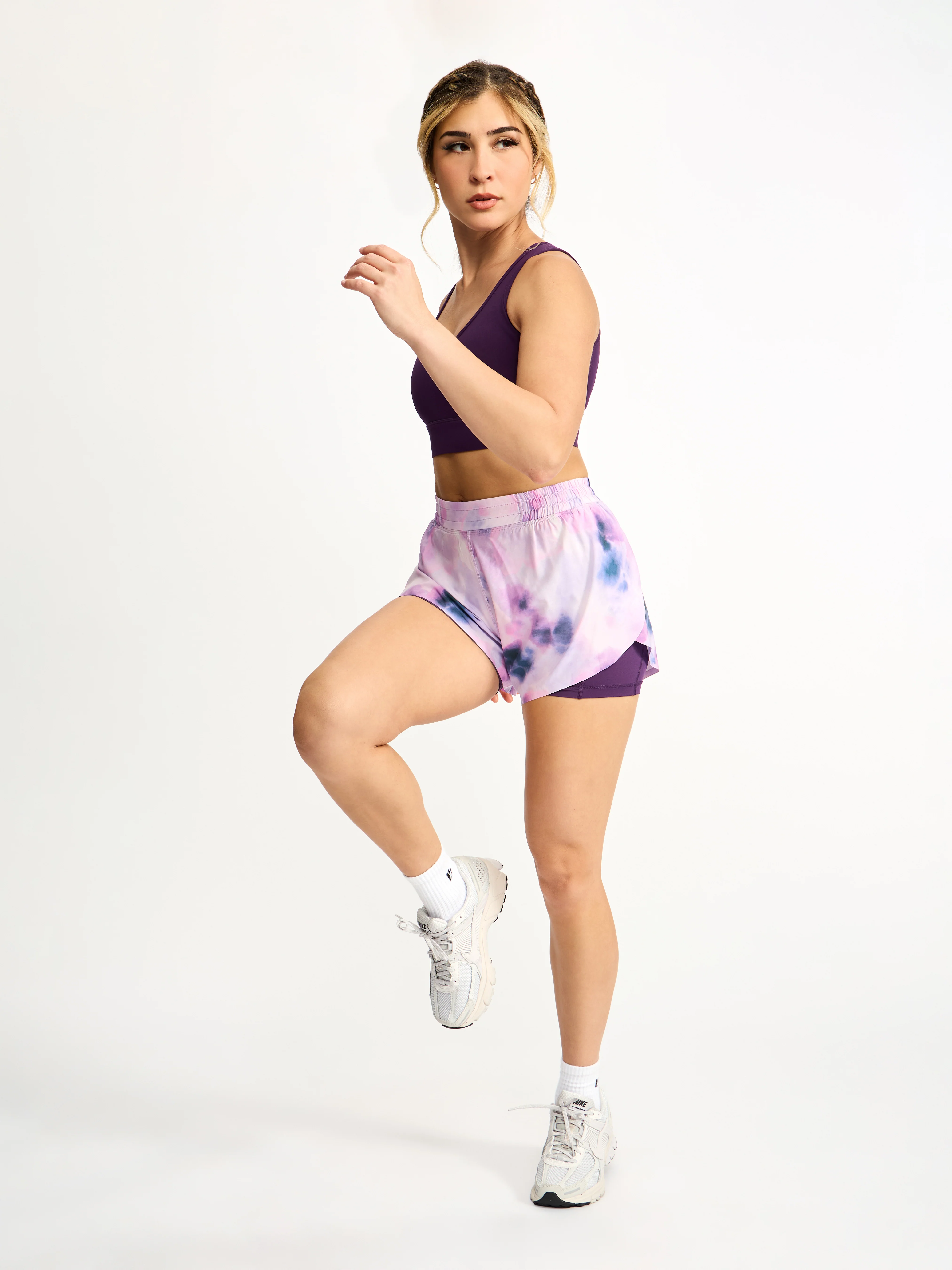 Flirty Flo Short Boyshort - Purple Swirl Print - Image 3