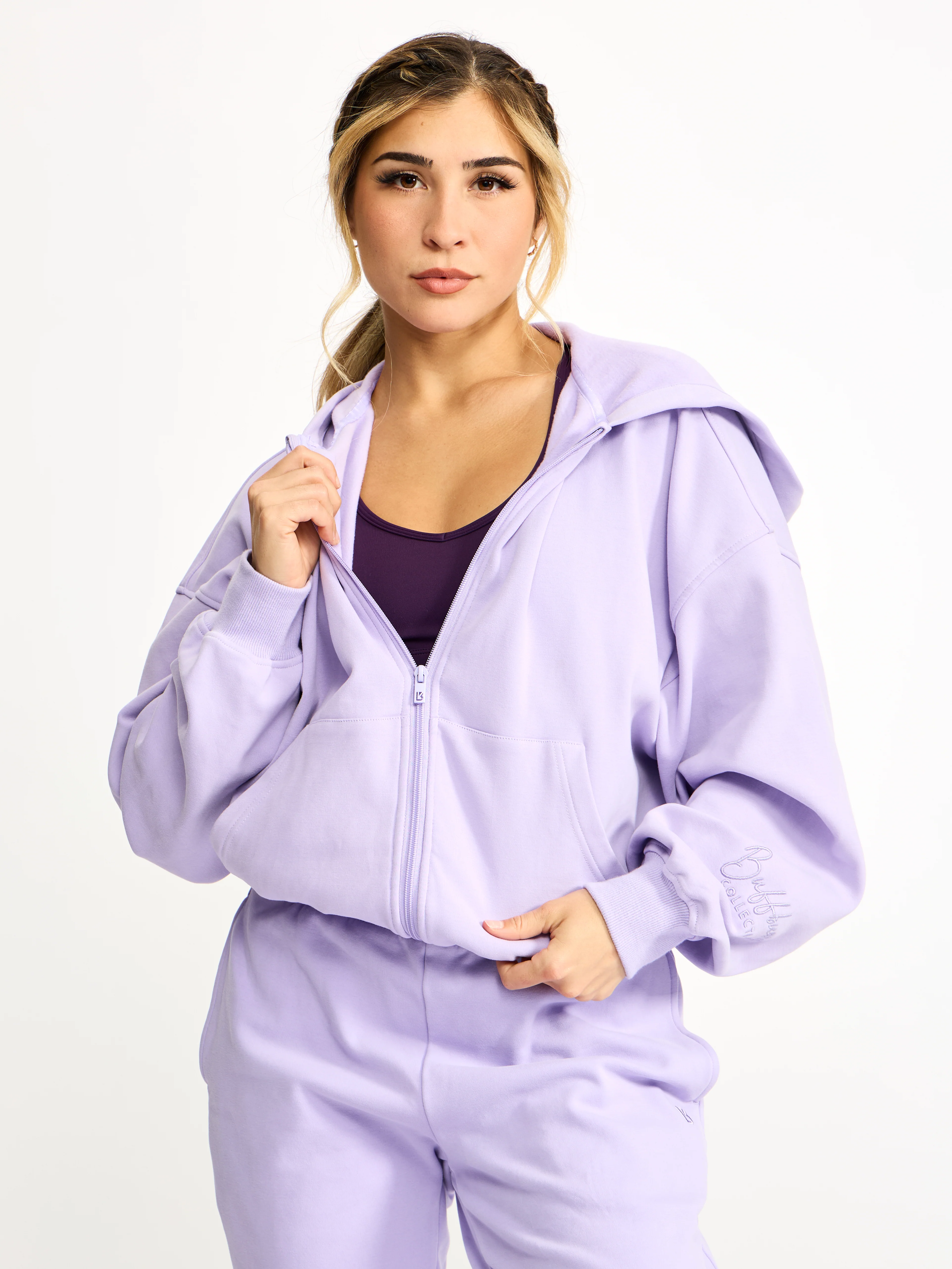 Full Zip Cloud Hoodie - Frosted Purple - Image 5