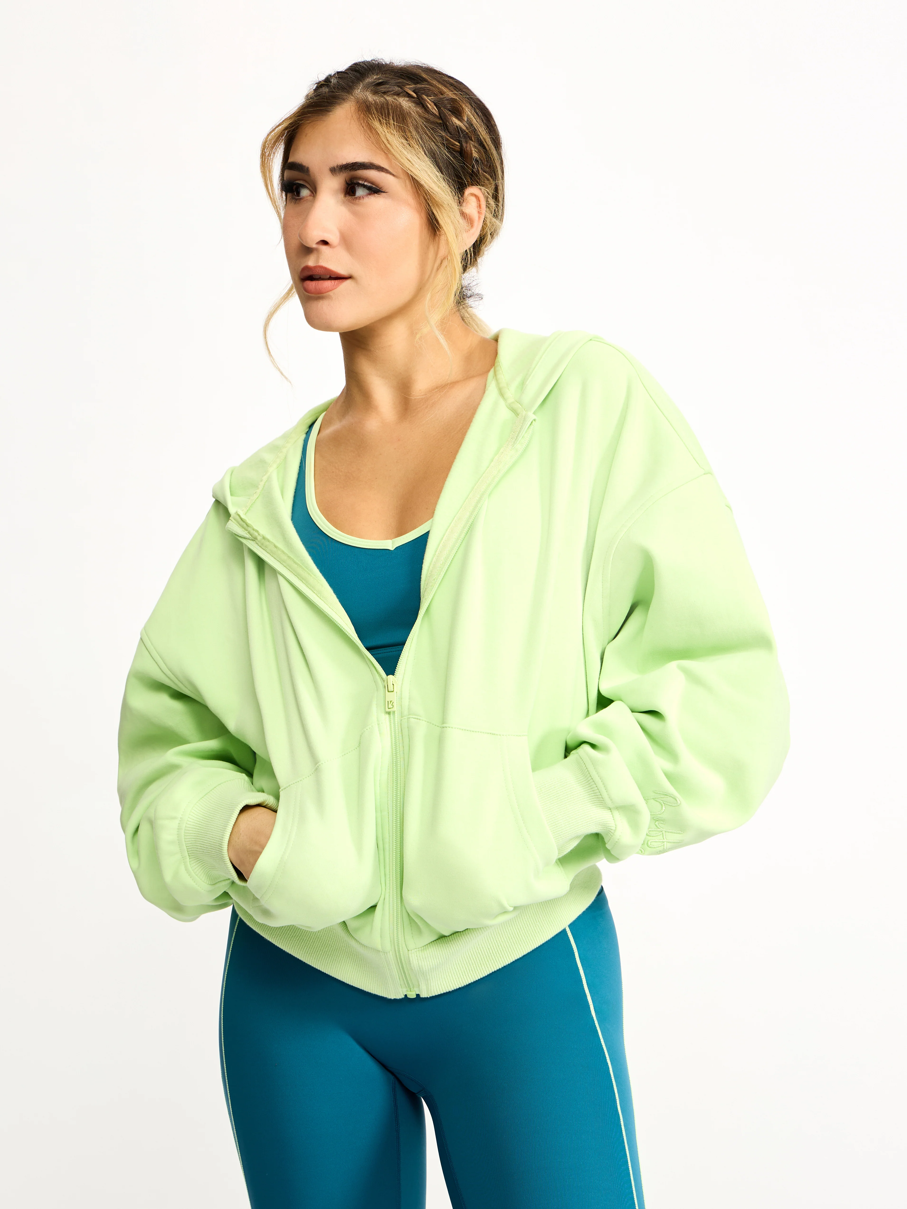 Full Zip Cloud Hoodie - Lima Bean - Image 5