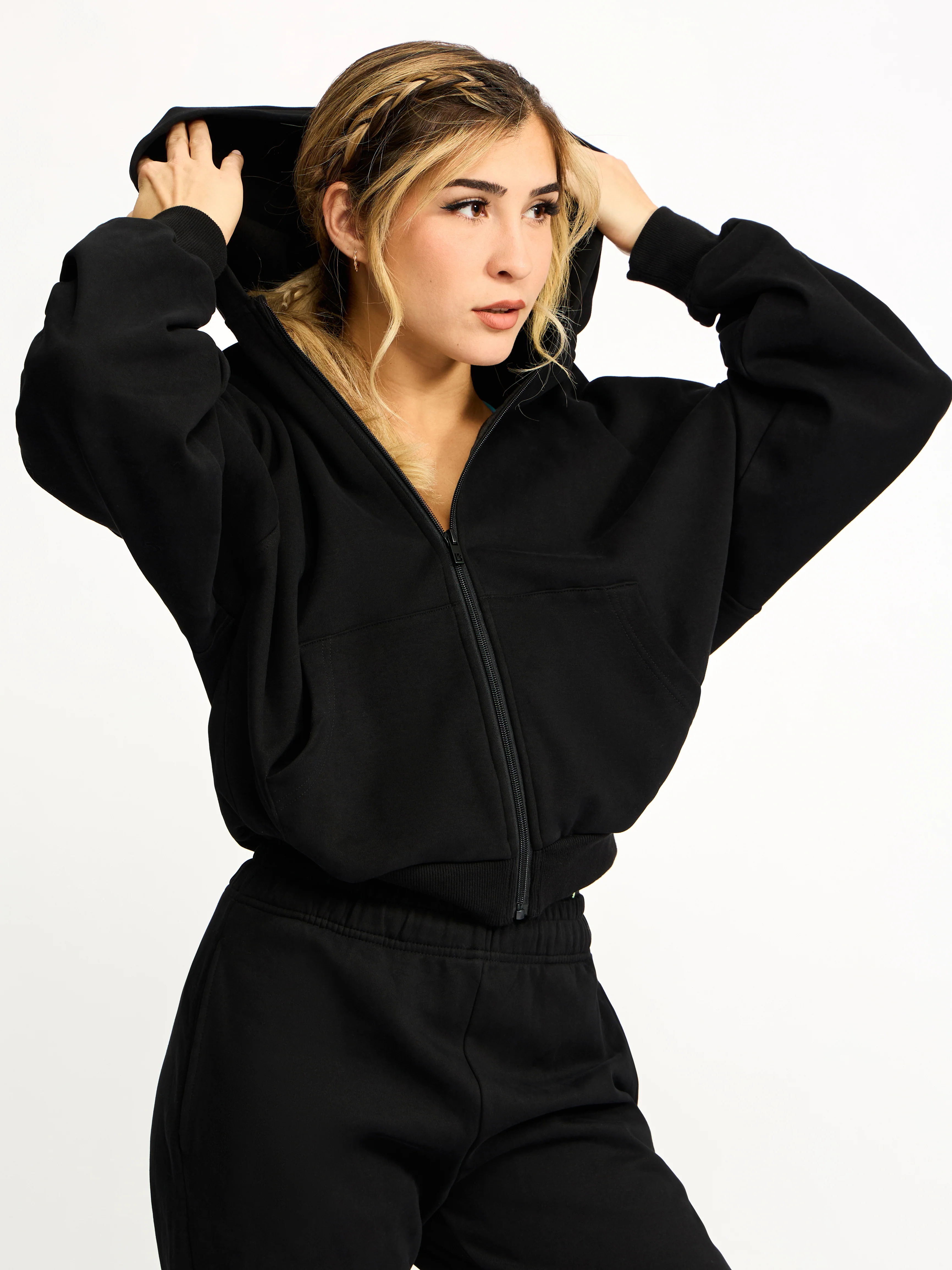 Full Zip Cloud Hoodie - Onyx Black - Image 5