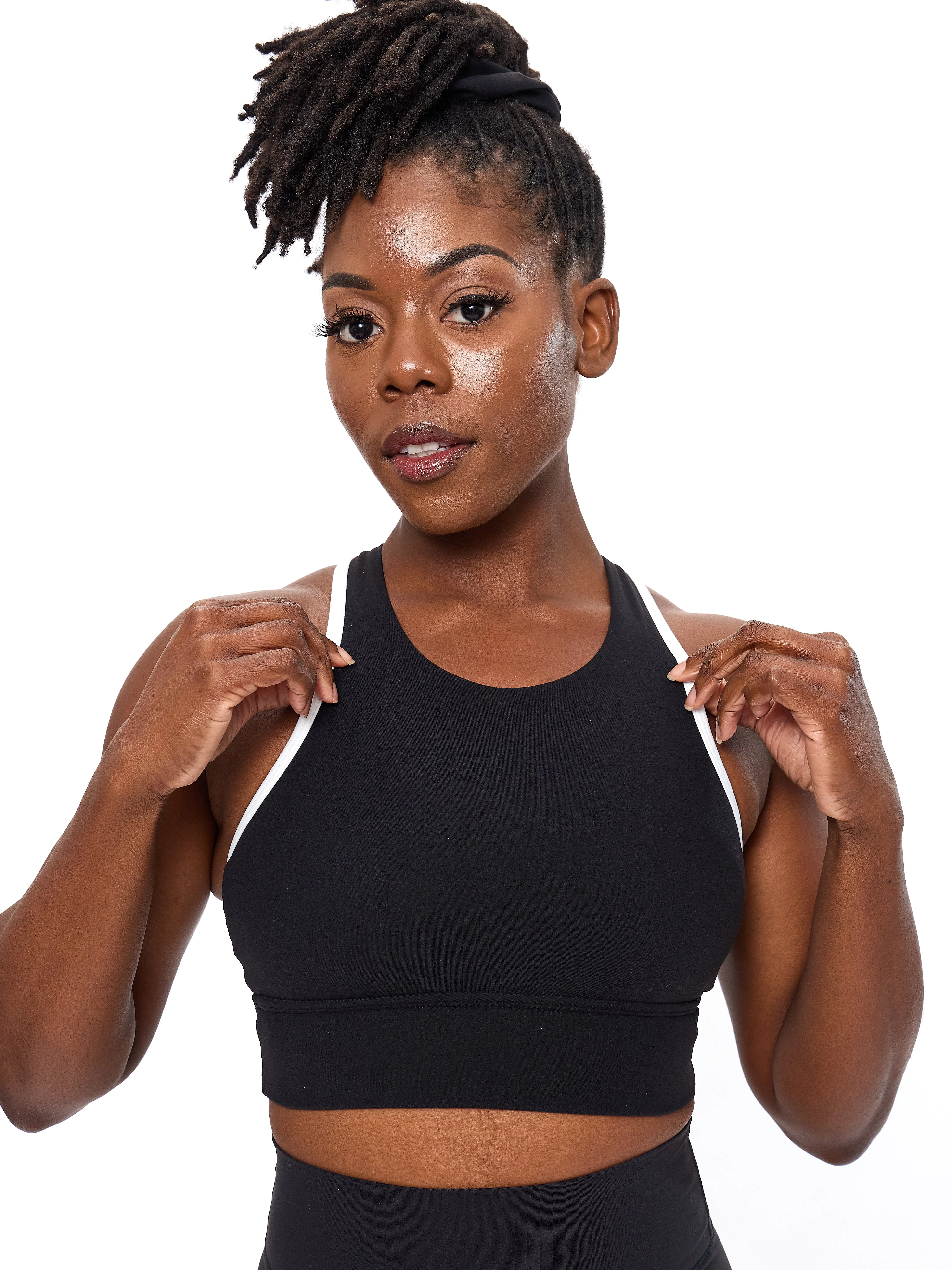 Geo Sports Bra - Onyx Black and White - Image 5