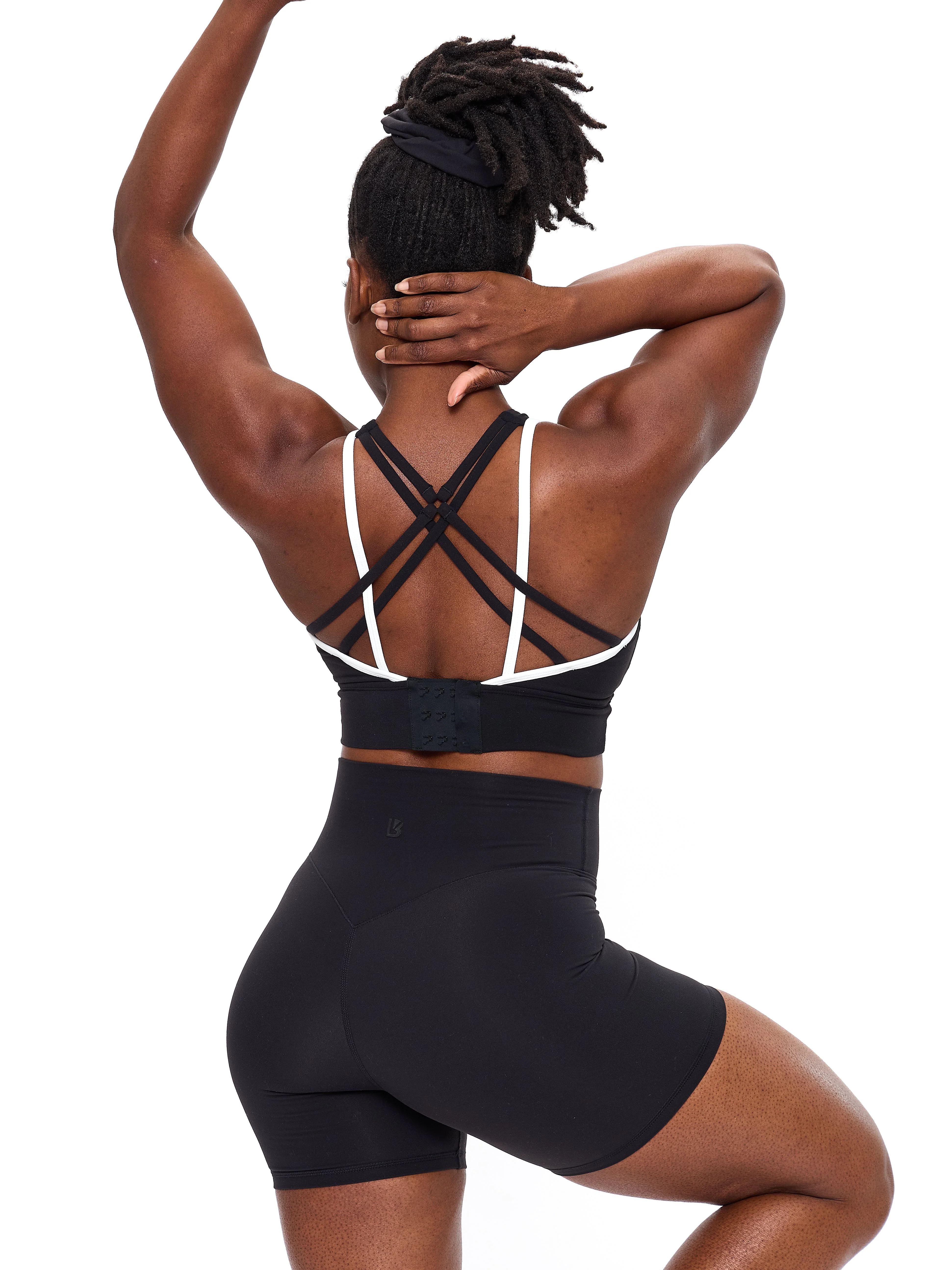 Geo Sports Bra - Onyx Black and White - Image 7