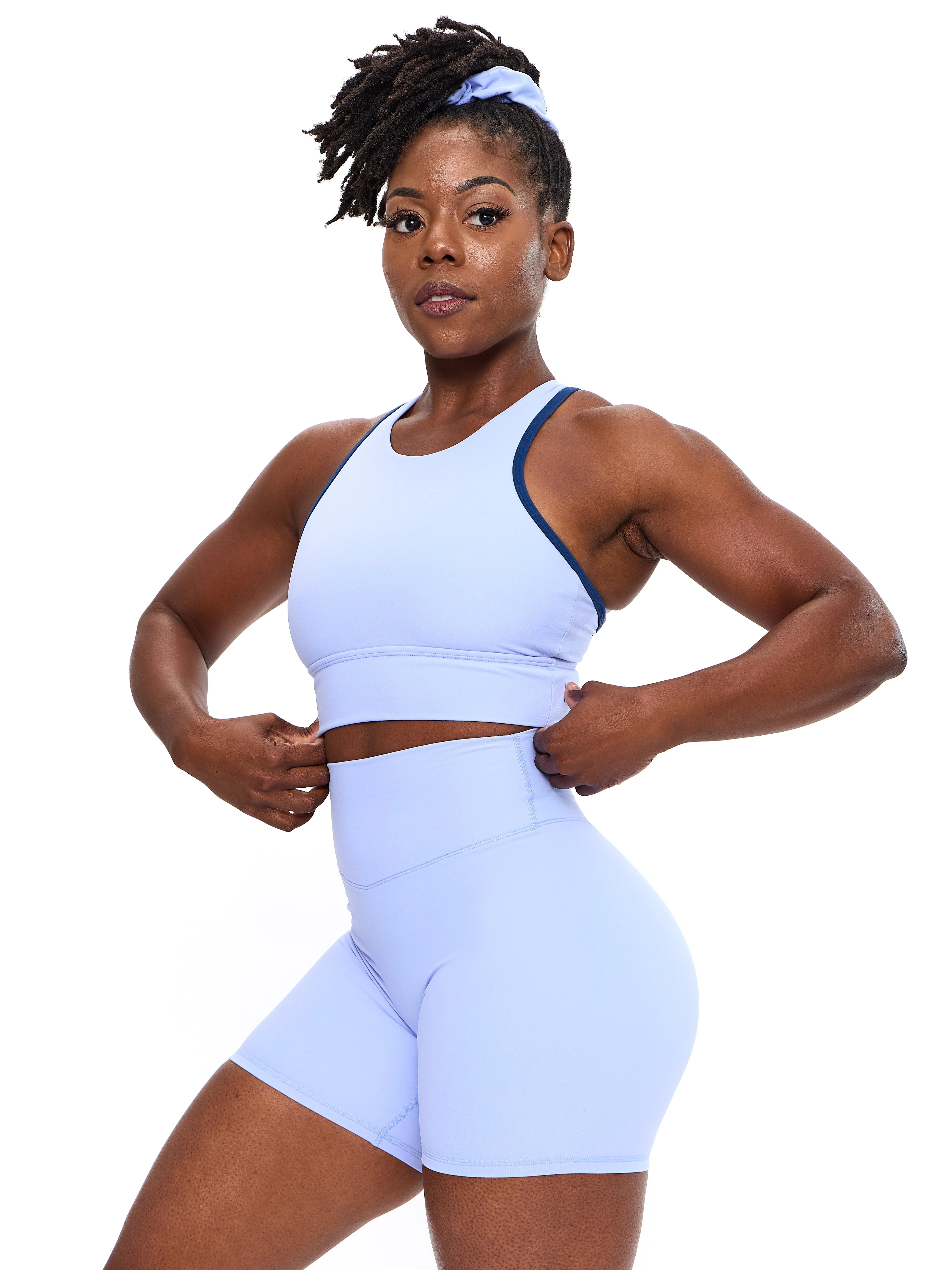 Geo Sports Bra - Rainwater Blue - Image 4
