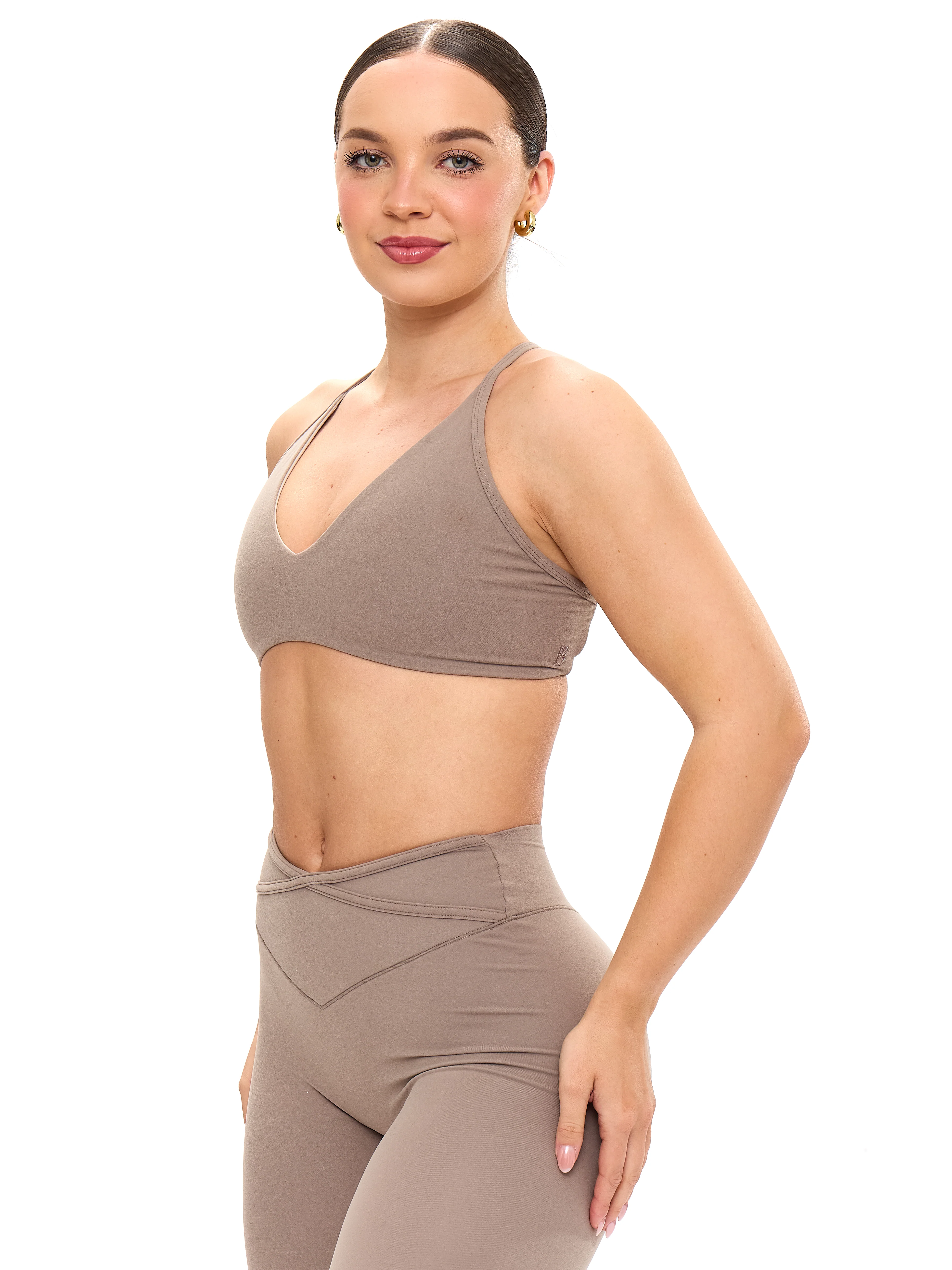 Girlfriend Reversible Sports Bra - Chai Latte and Chamomile - Image 3