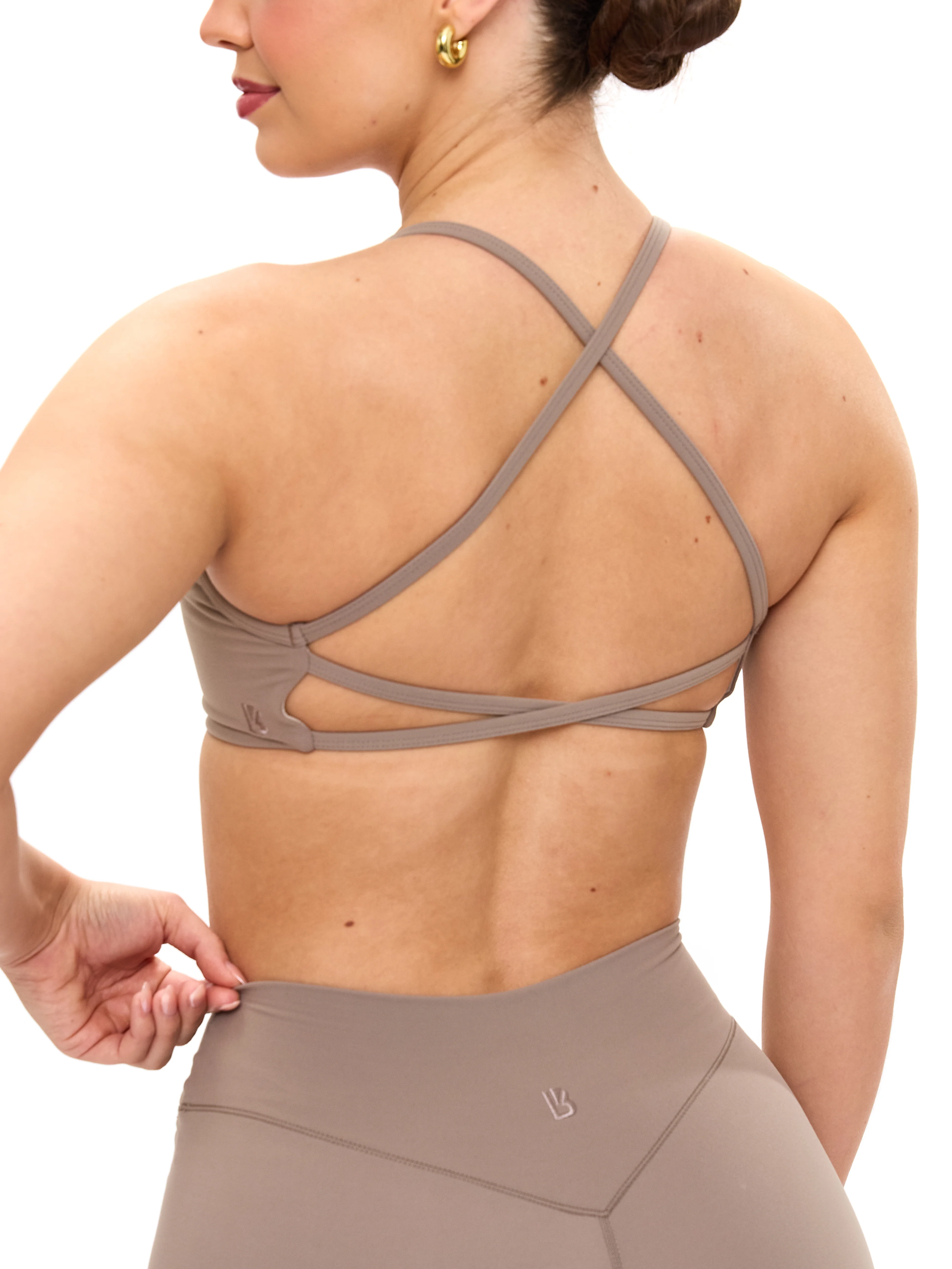 Girlfriend Reversible Sports Bra - Chai Latte and Chamomile - Image 4