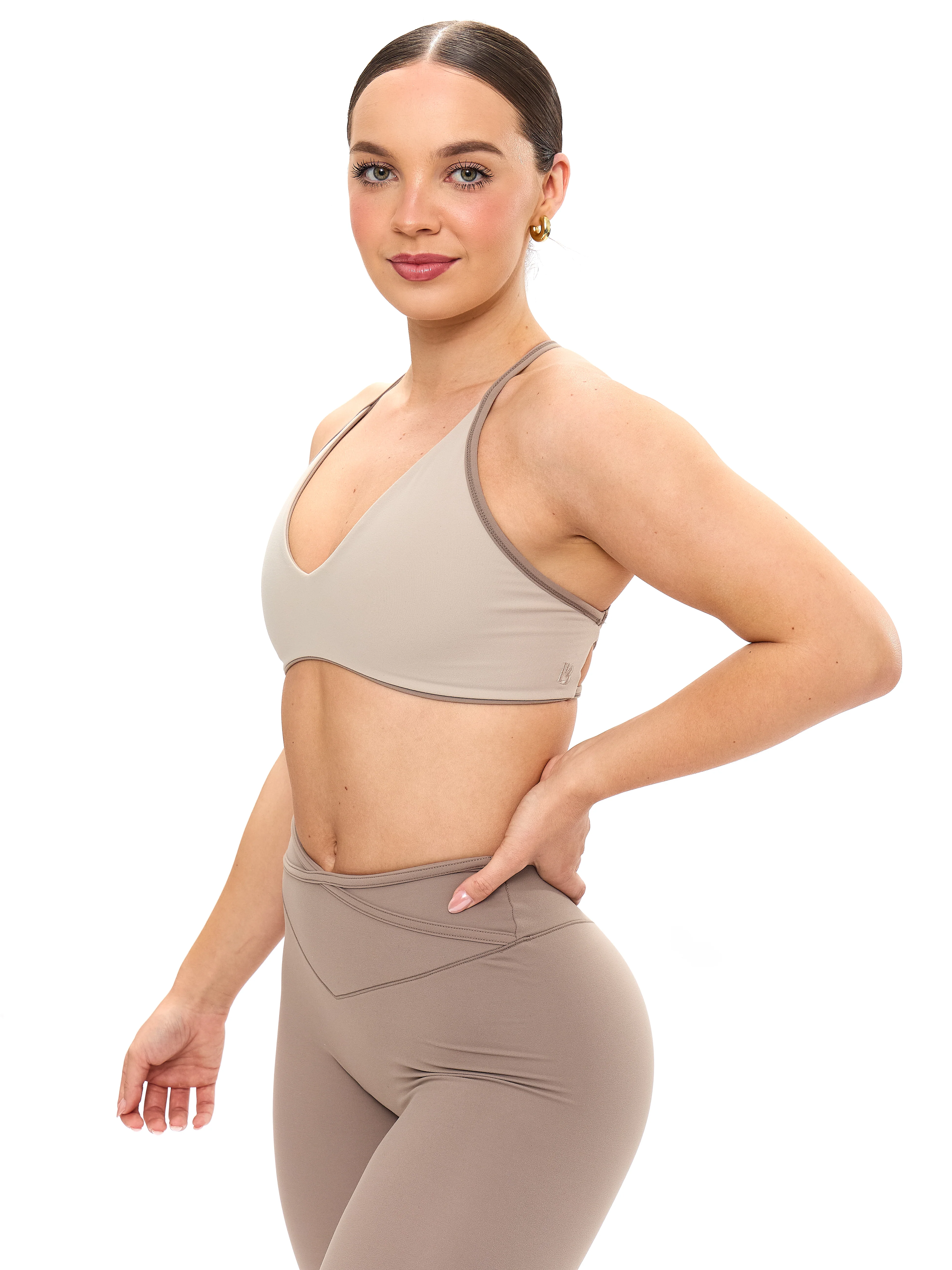 Girlfriend Reversible Sports Bra - Chai Latte and Chamomile - Image 7