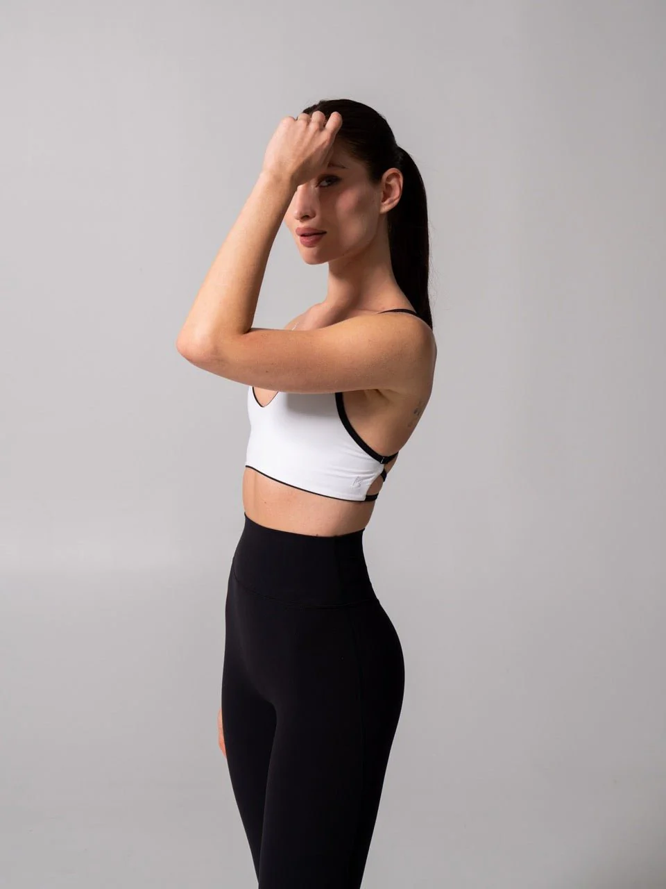 Girlfriend Reversible Sports Bra - Onyx Black and White - Image 4