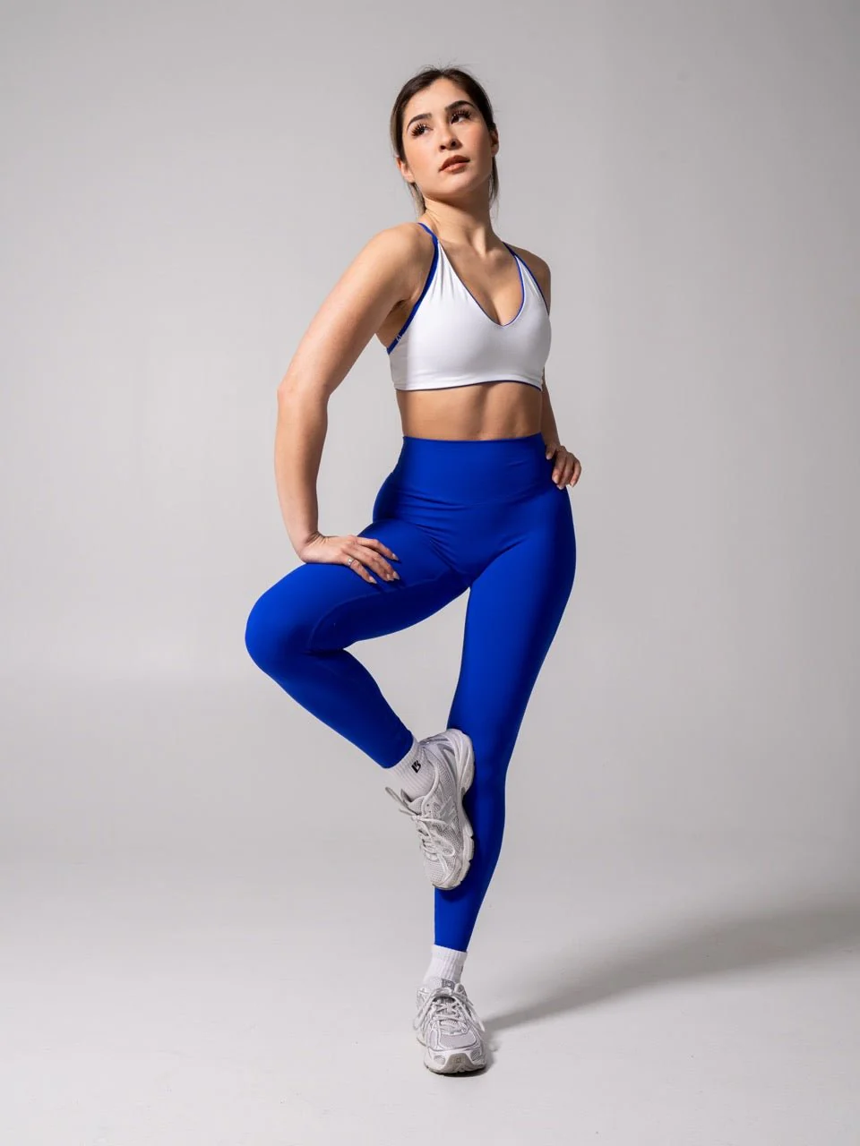 Girlfriend Reversible Sports Bra - Rio Blue and White - Image 4