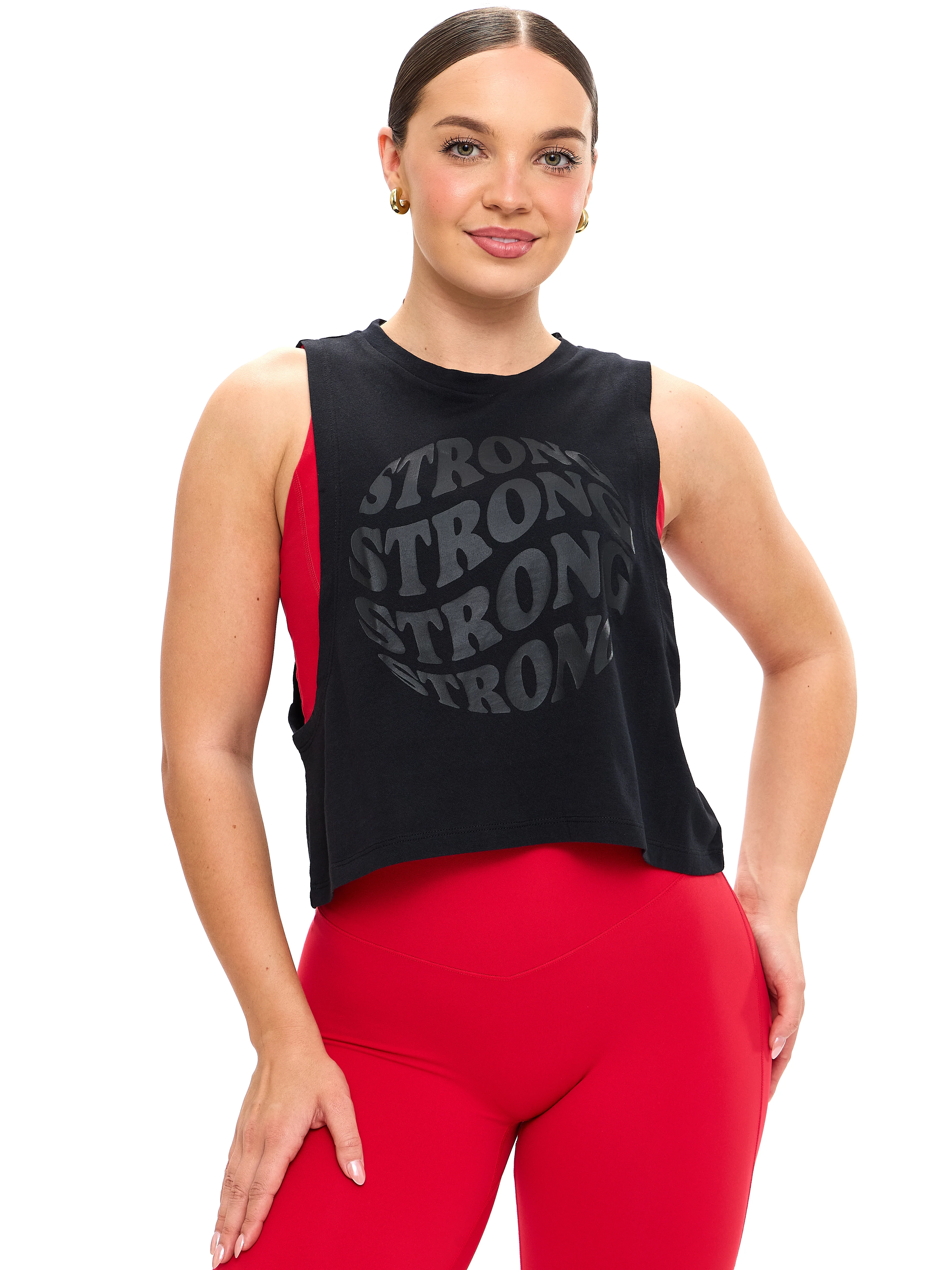 Globe Crop Tank - Black - Image 5
