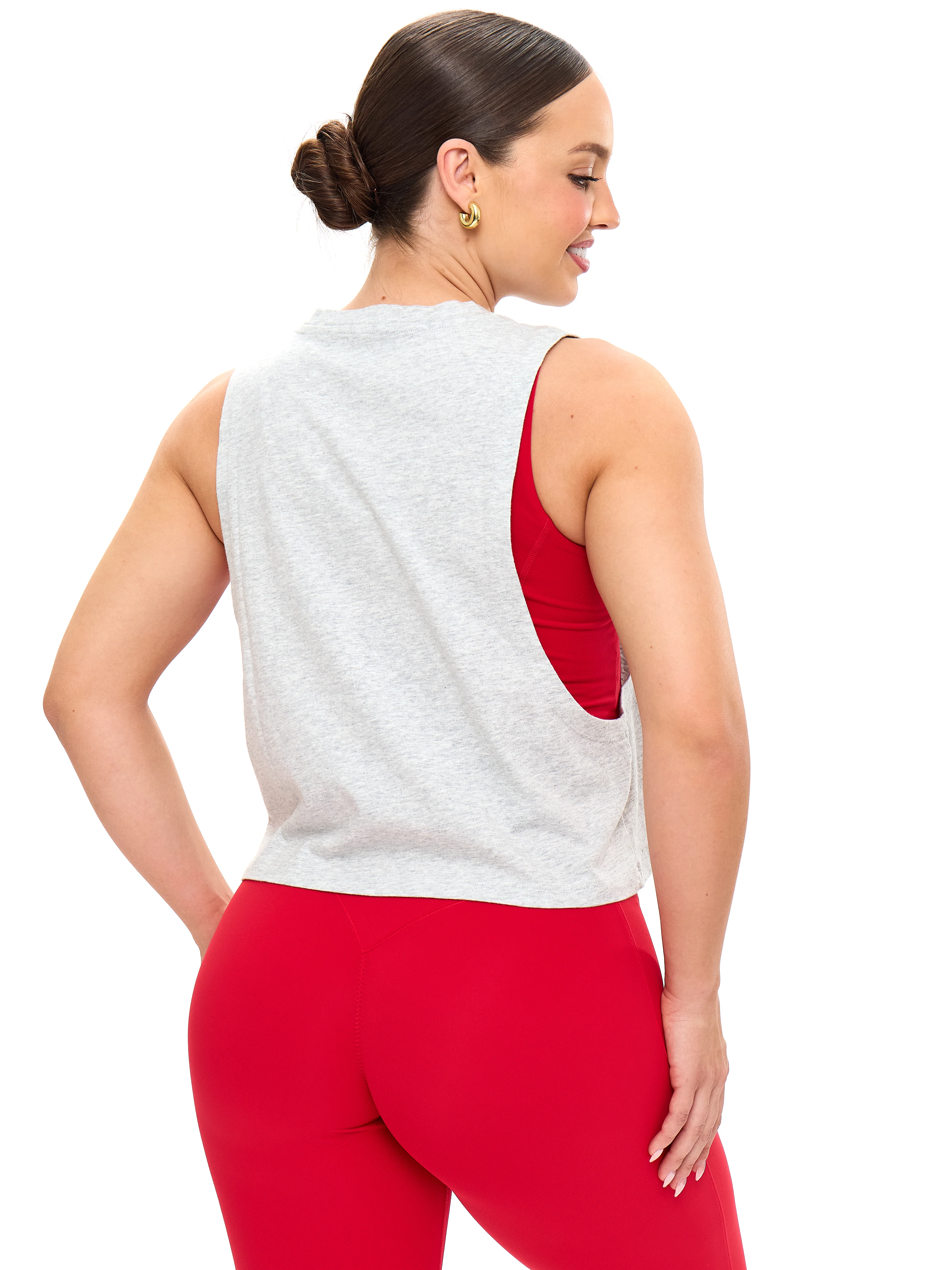 Globe Crop Tank - Heather Grey - Image 3