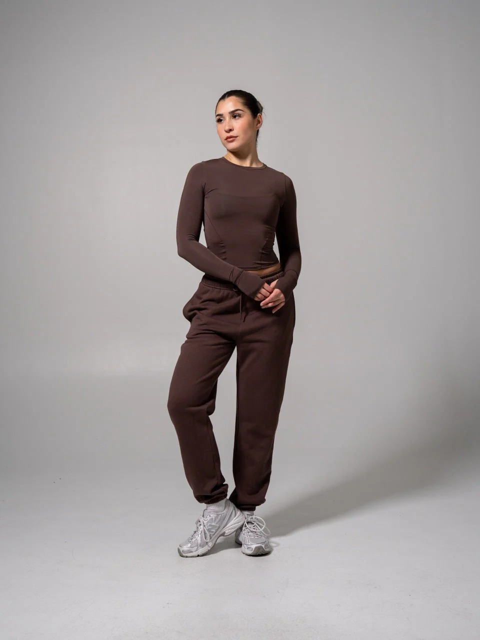Halo Long Sleeve Baby Tee - Espresso - Image 3