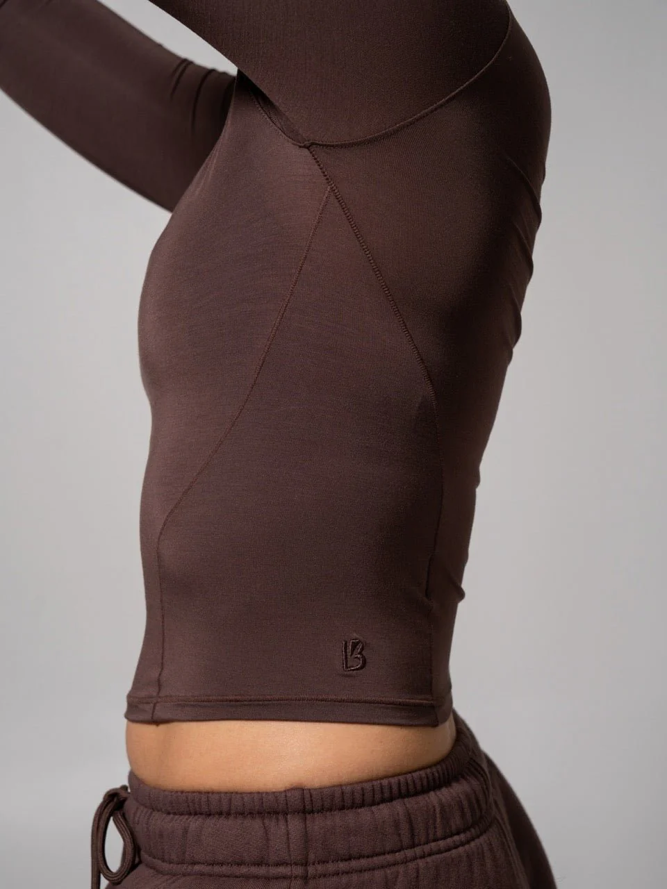 Halo Long Sleeve Baby Tee - Espresso - Image 6