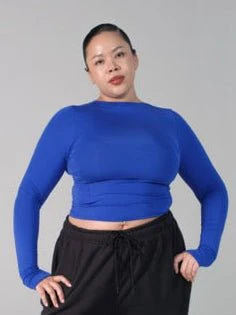 Halo Long Sleeve Baby Tee - Rio Blue - Image 2