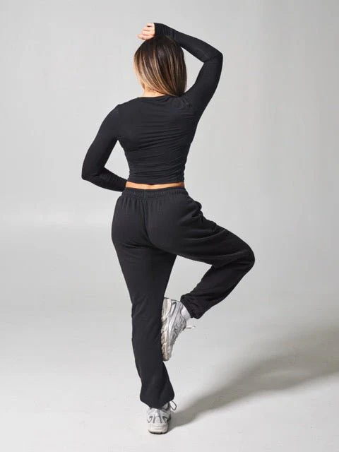 Halo Long Sleeve Baby Tee - Onyx Black - Image 5
