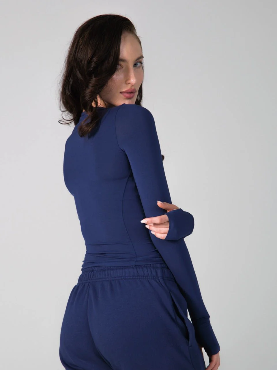 Halo Long Sleeve Hip Tee - Baked Blue - Image 4