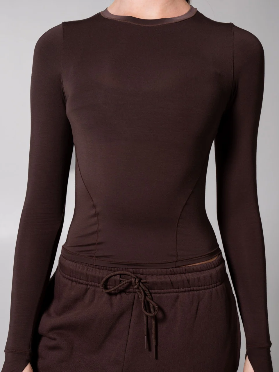 Halo Long Sleeve Hip Tee - Espresso - Image 6