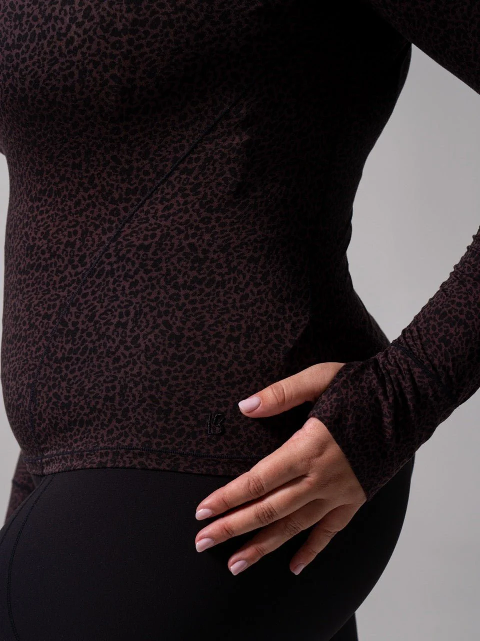 Halo Long Sleeve Hip Tee - Leopard Print - Image 6