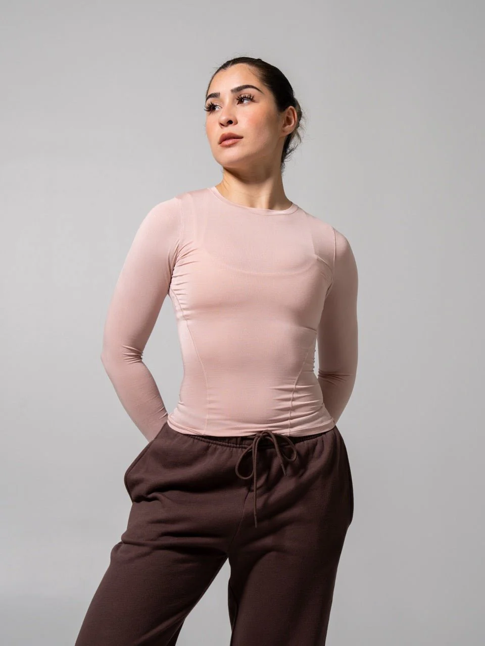 Halo Long Sleeve Hip Tee - Strawberry Milk - Image 2