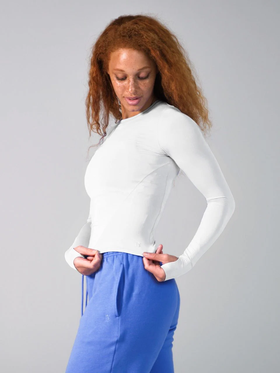 Halo Long Sleeve Hip Tee - White - Image 3