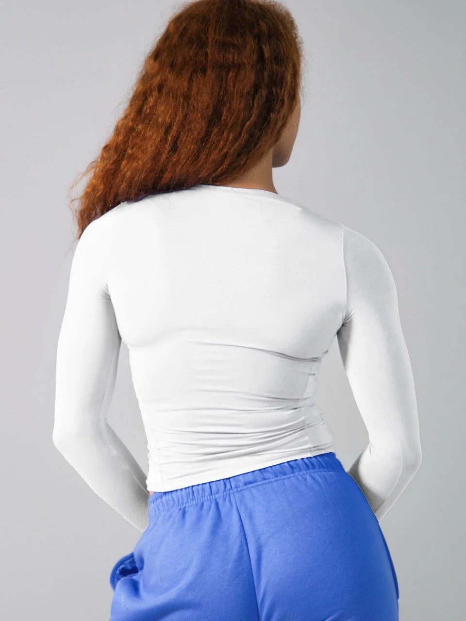 Halo Long Sleeve Hip Tee - White - Image 5