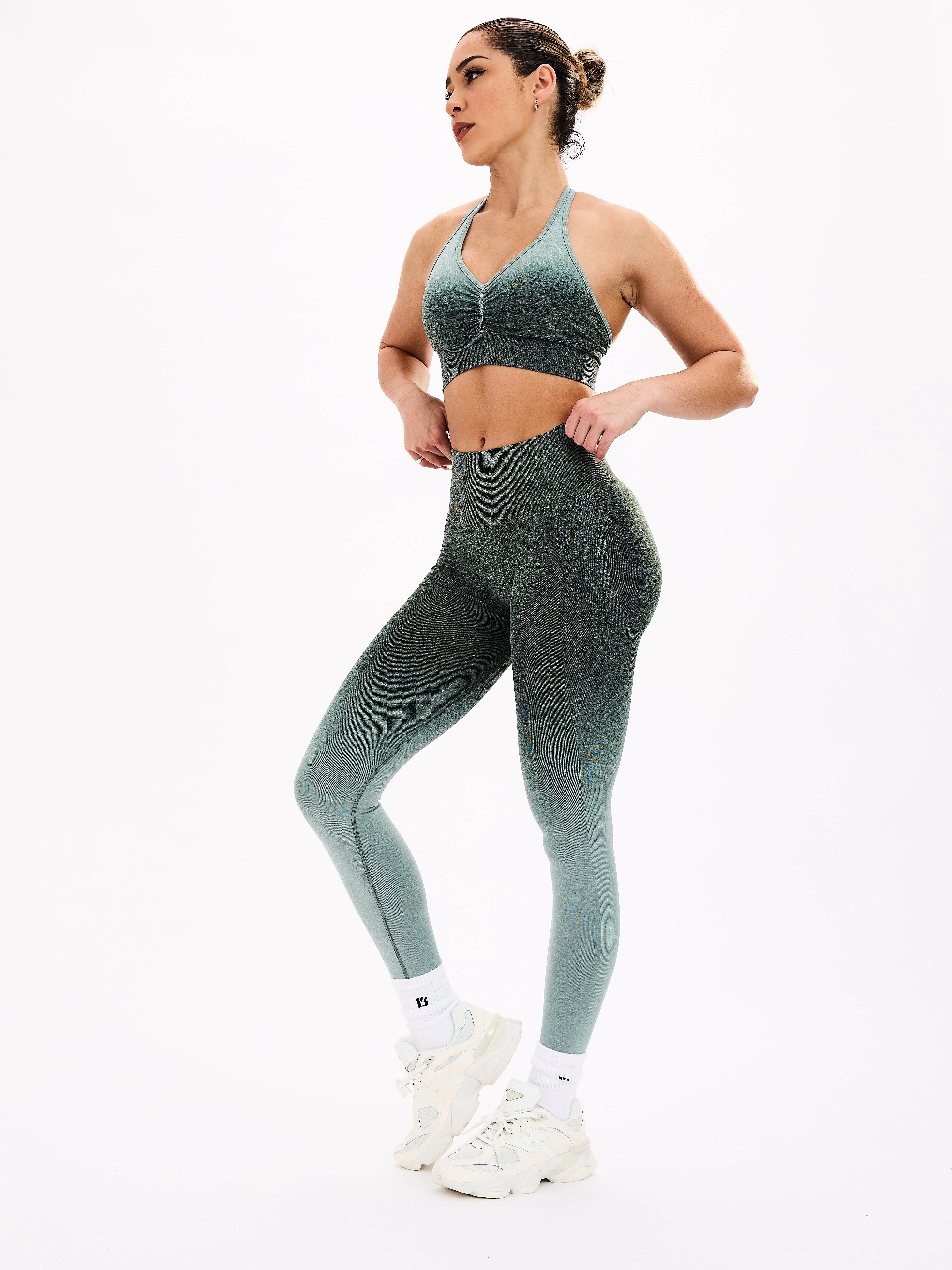 Halter Seamless Sports Bra - Garden Ombre - Image 4