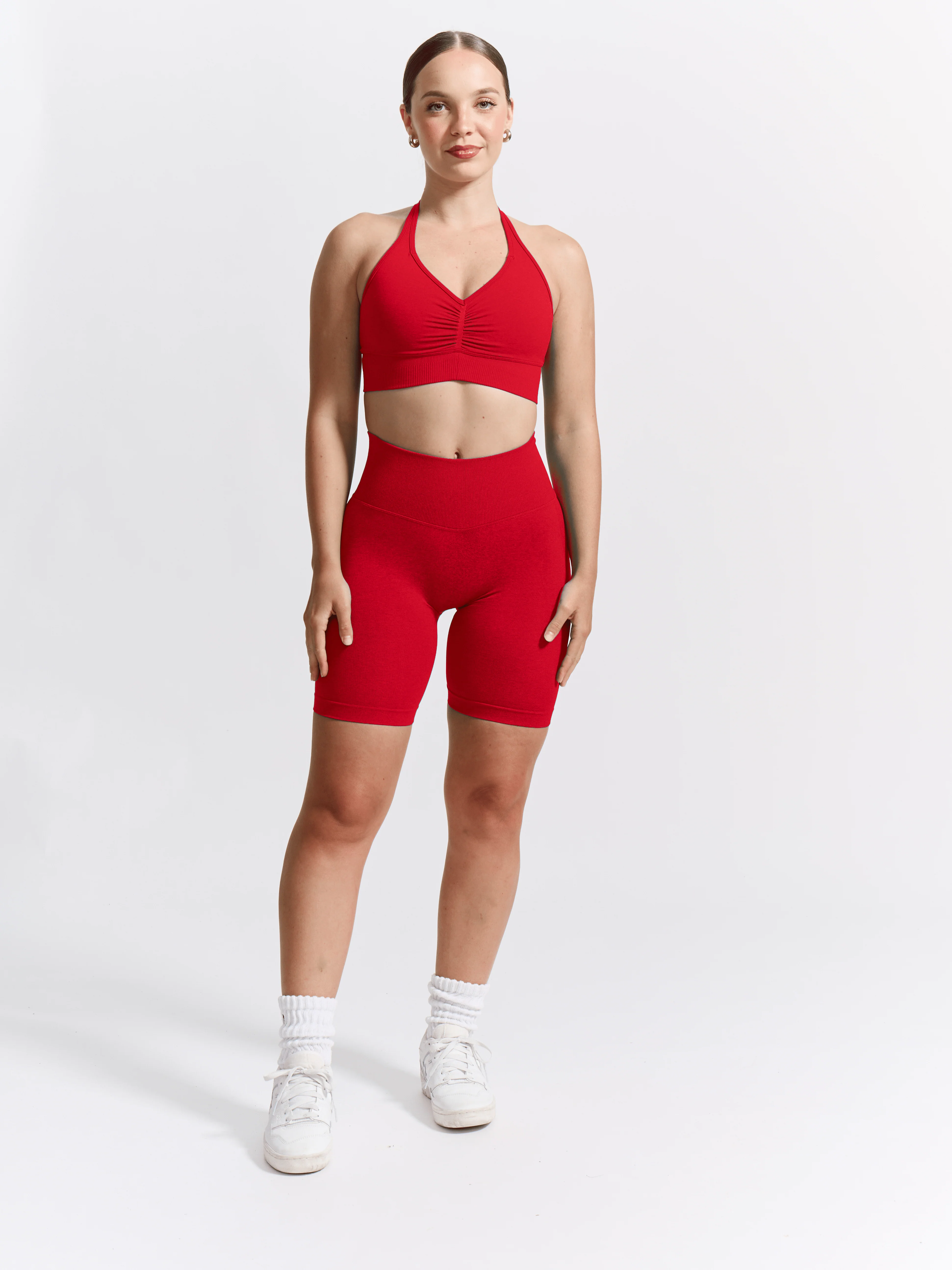 Halter Seamless Sports Bra - Salsa Red - Image 3