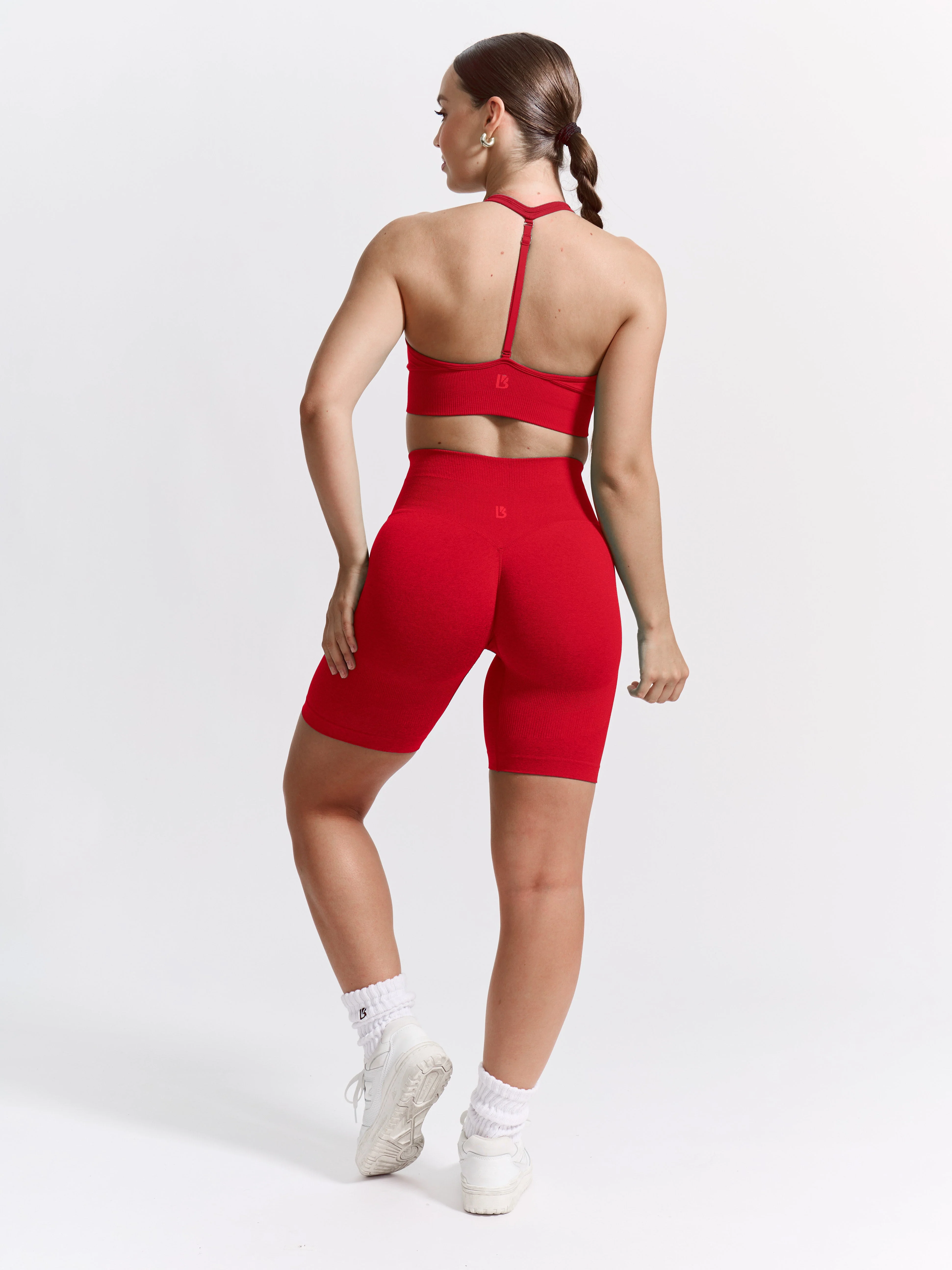 Halter Seamless Sports Bra - Salsa Red - Image 4