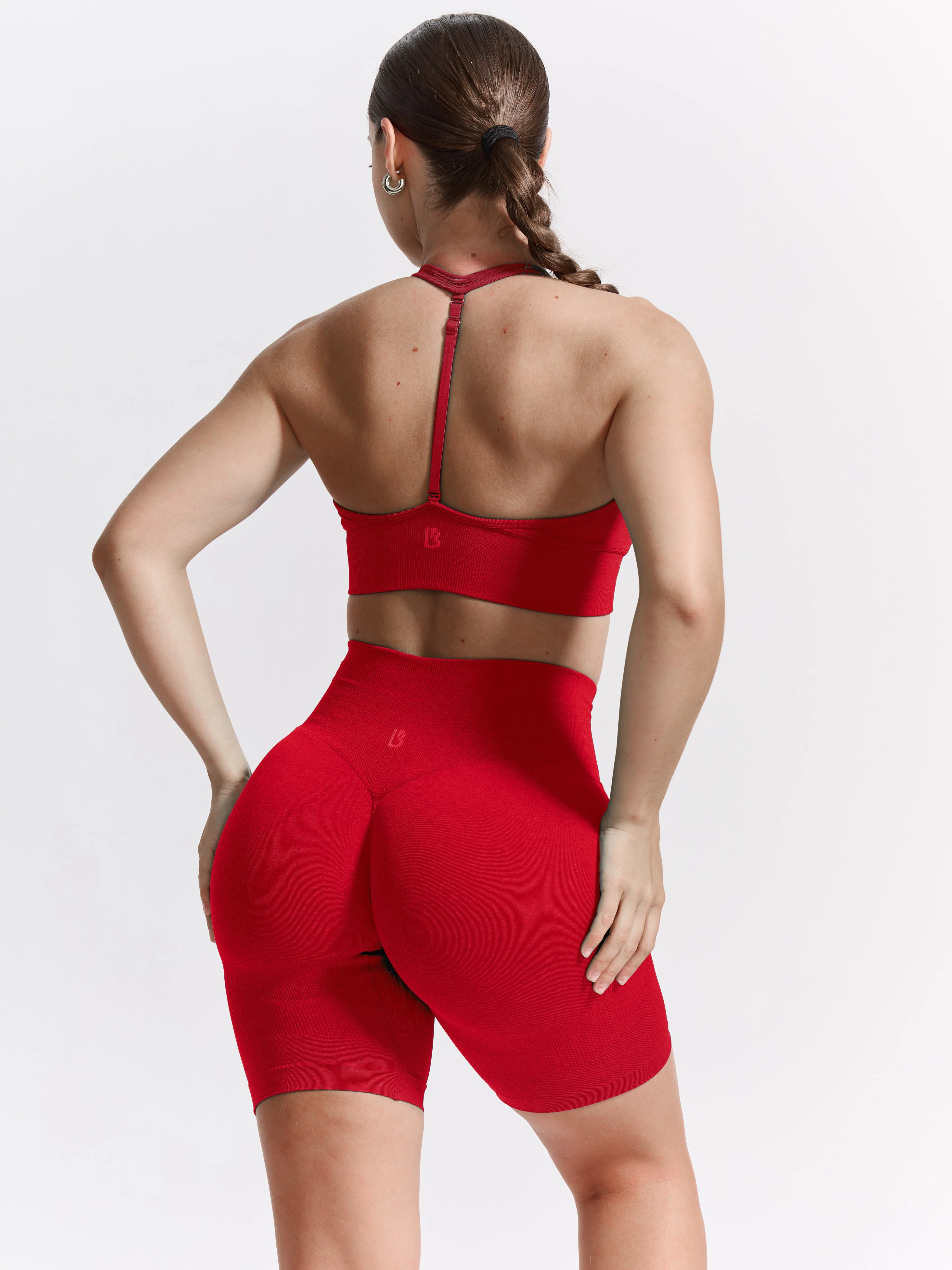 Halter Seamless Sports Bra - Salsa Red - Image 6