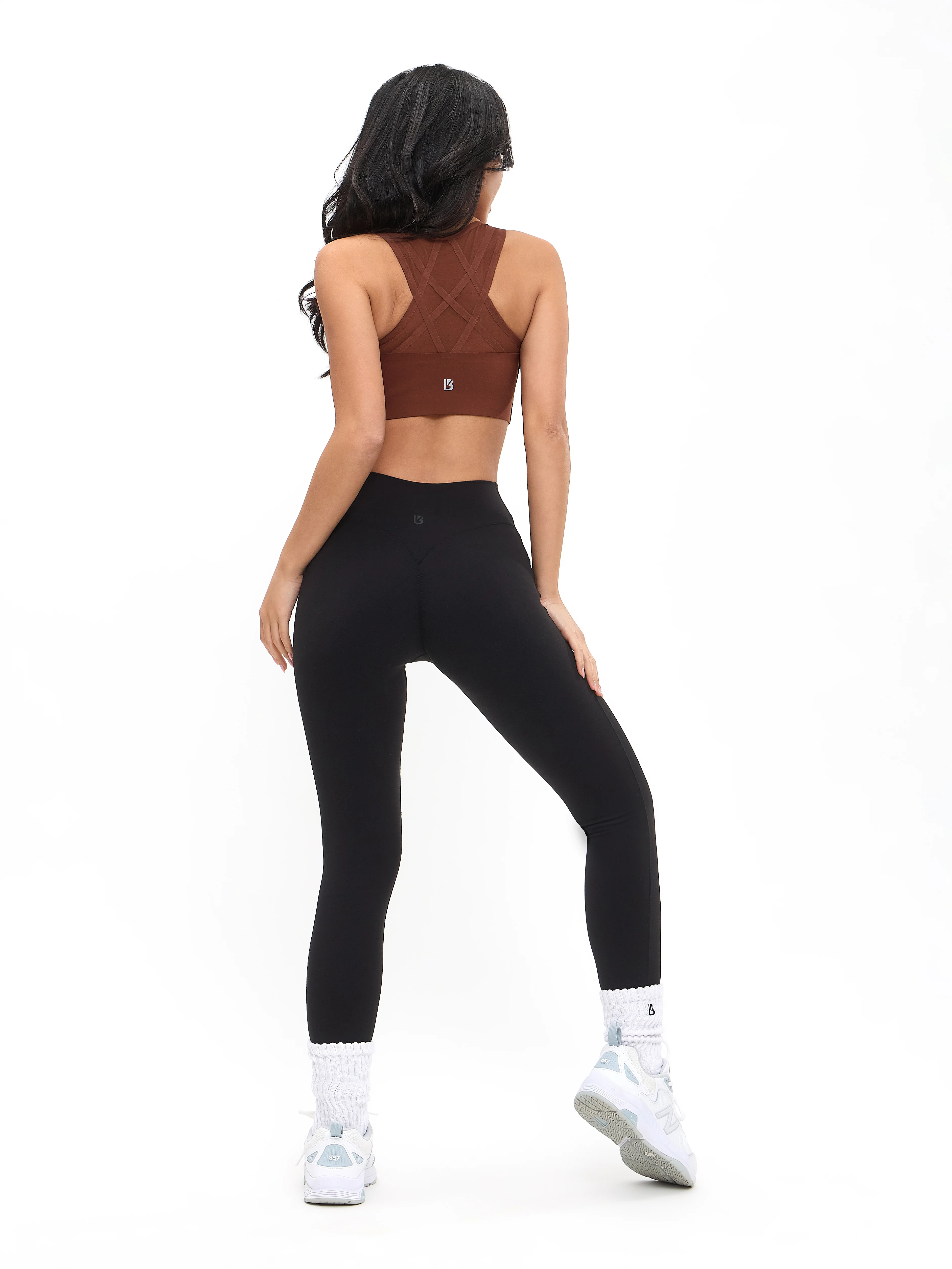 High Impact Zip Sports Bra - Mocha - Image 6