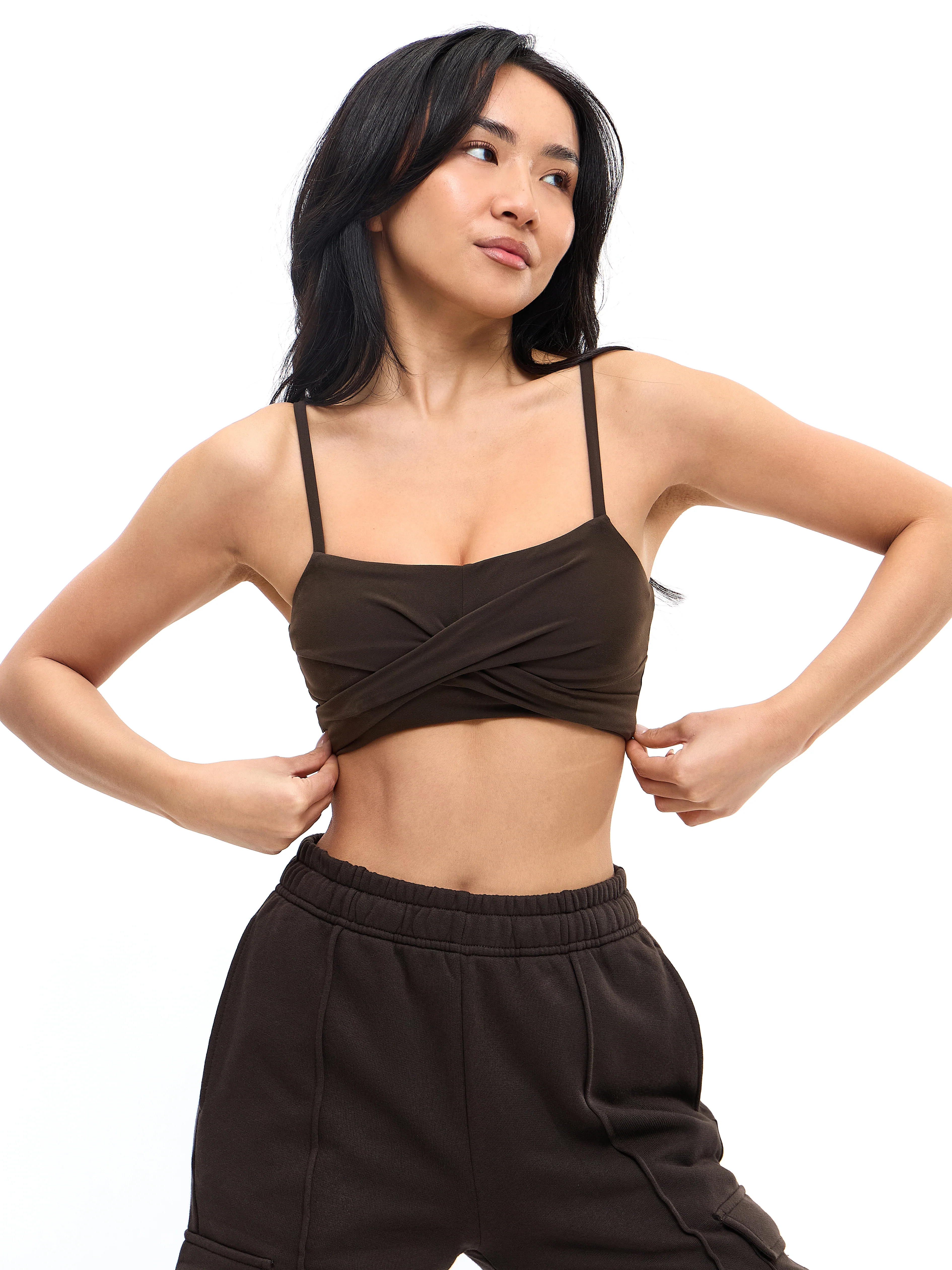 Ivy Wrap Sports Bra - Cold Brew - Image 6