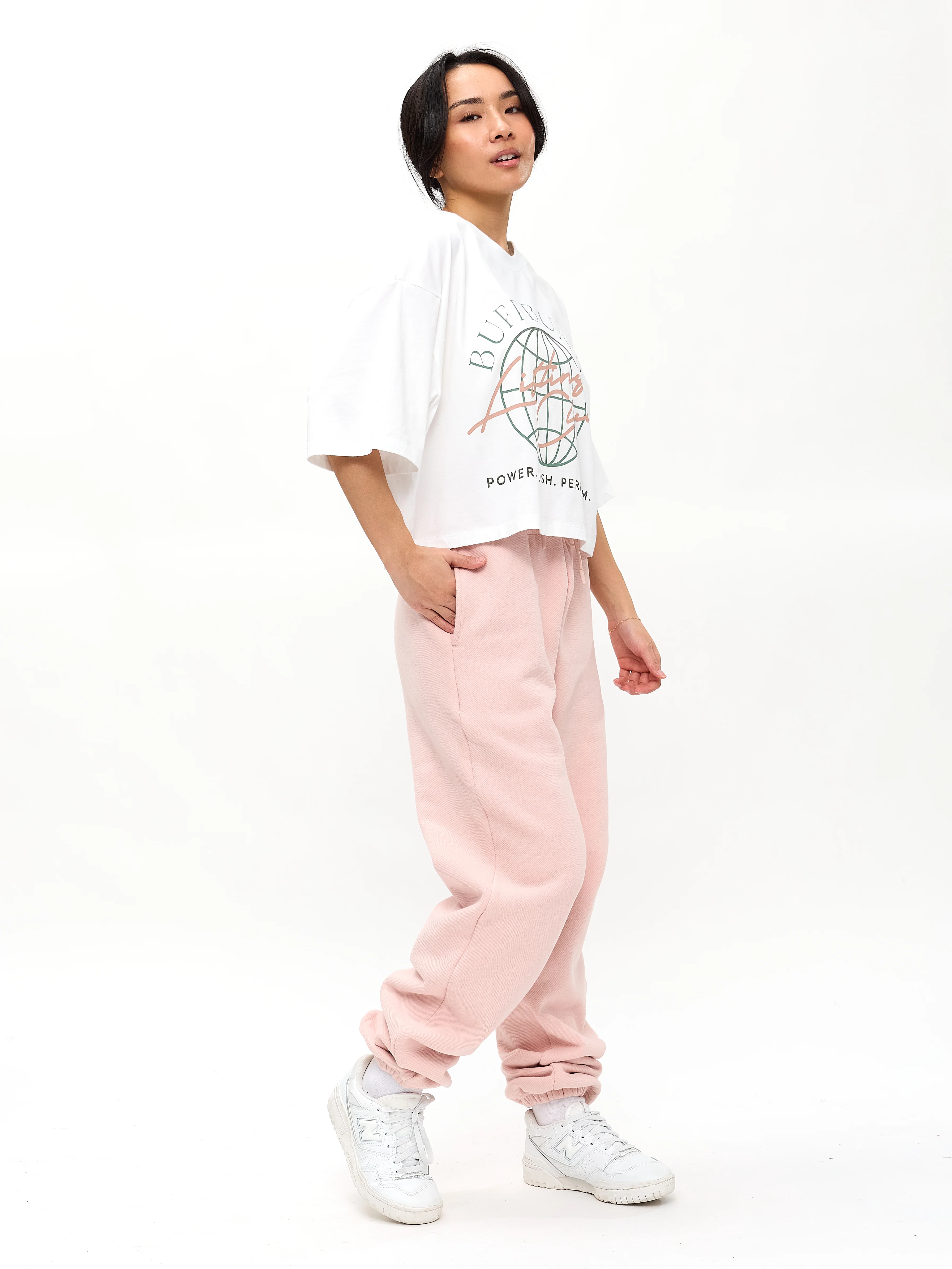 Lifting Club Crop Tee - White - Image 3