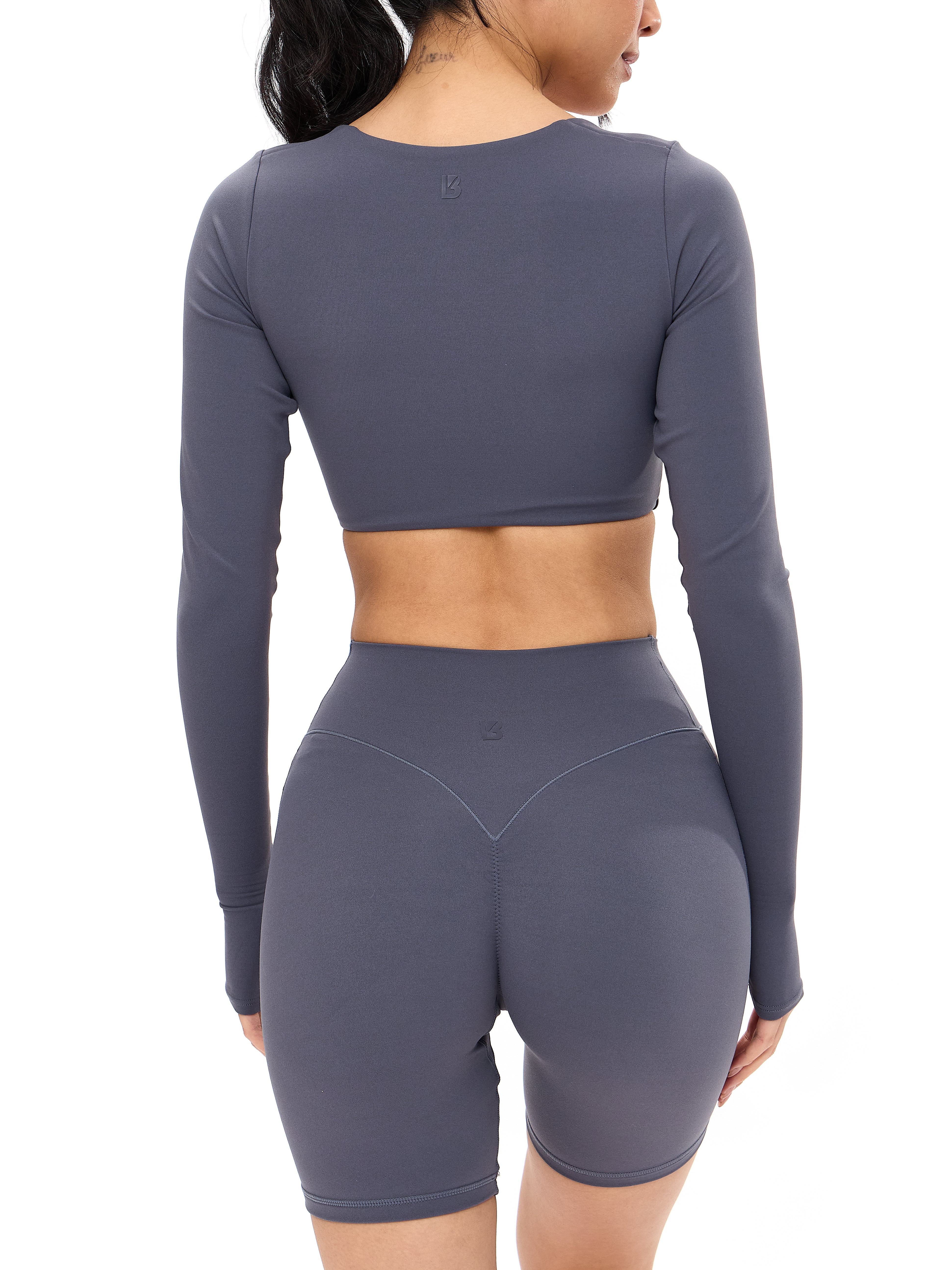 Long Sleeve Curve Crop - Blue Steel - Image 3