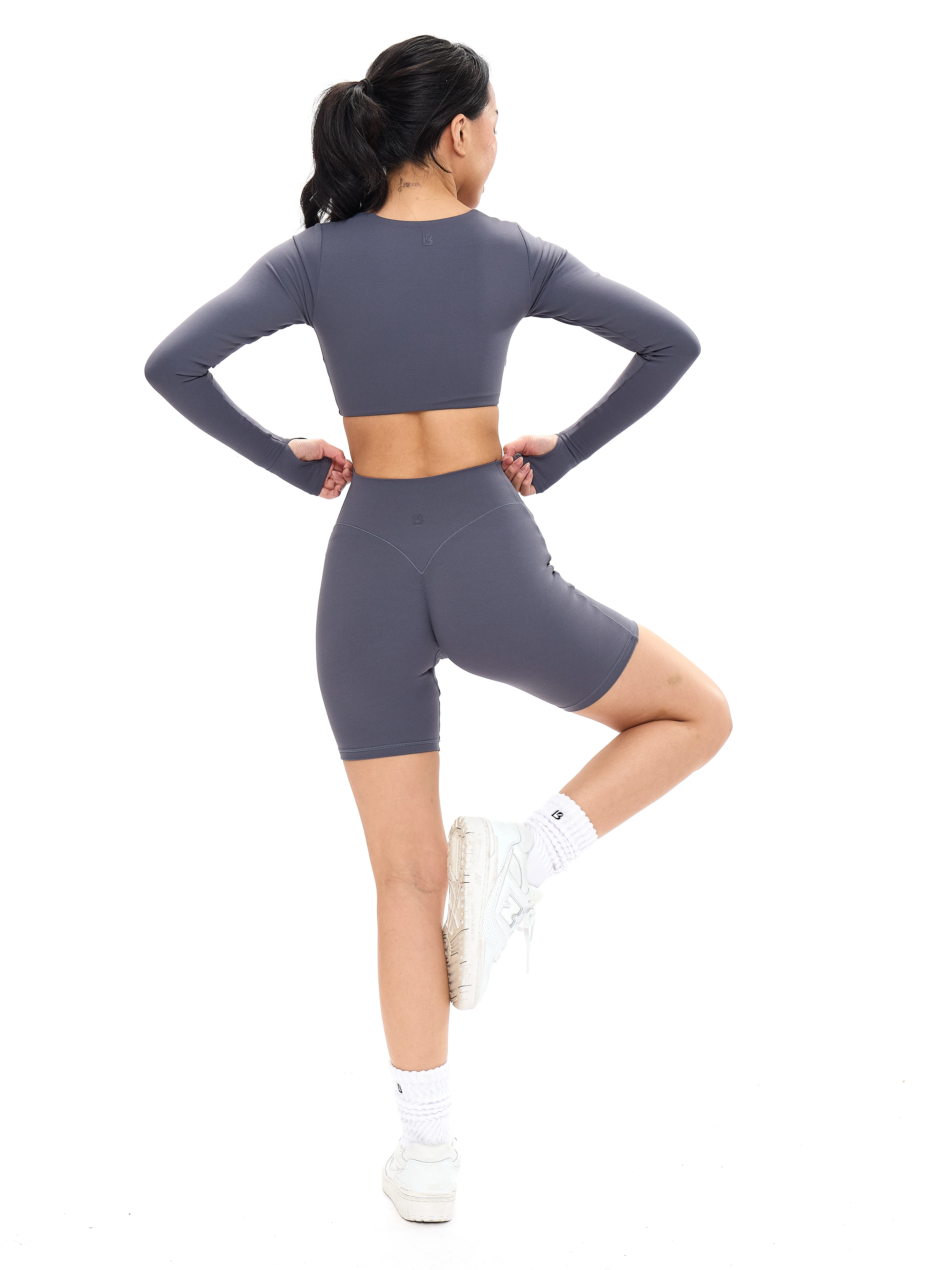 Long Sleeve Curve Crop - Blue Steel - Image 4