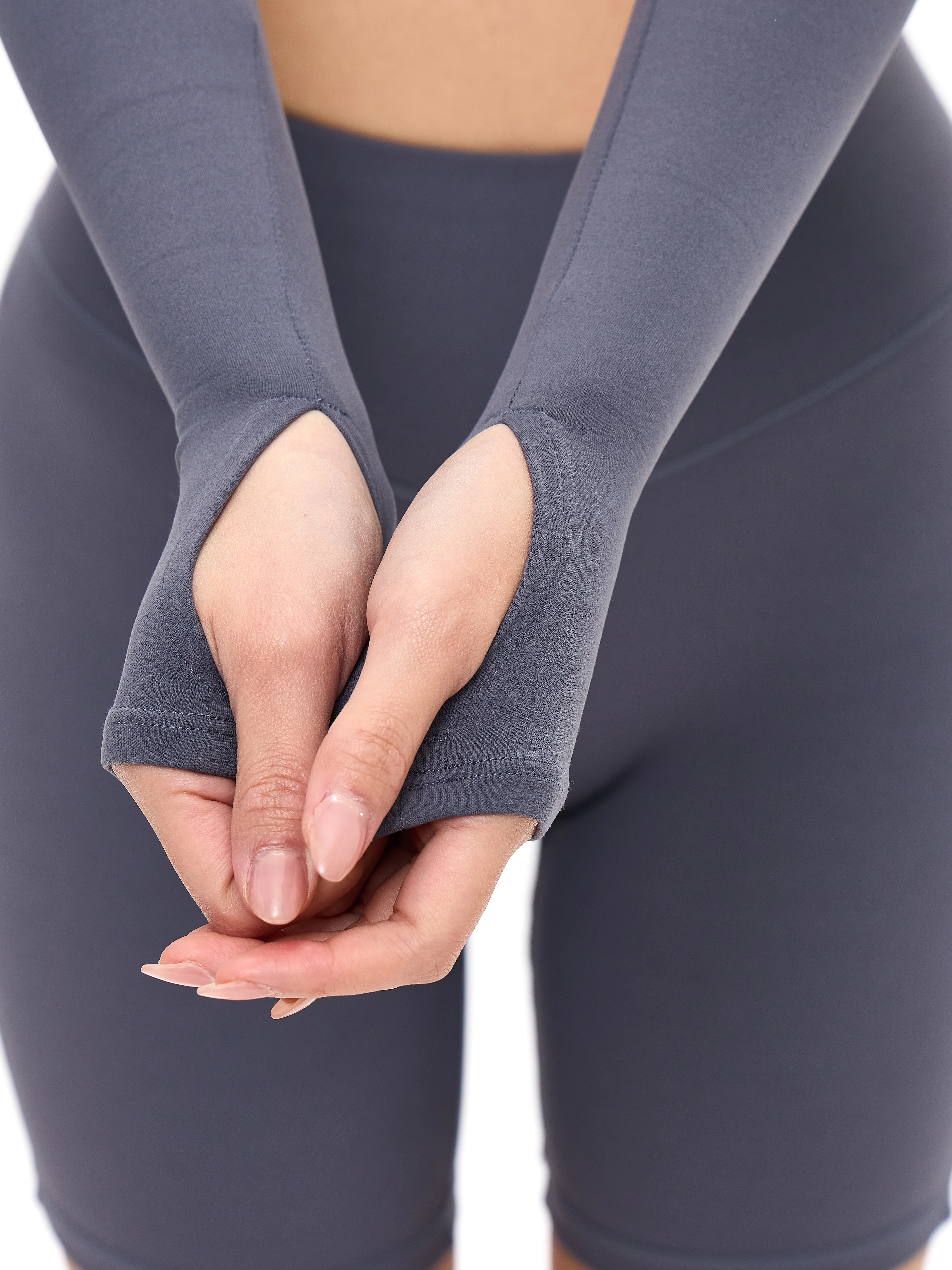 Long Sleeve Curve Crop - Blue Steel - Image 5