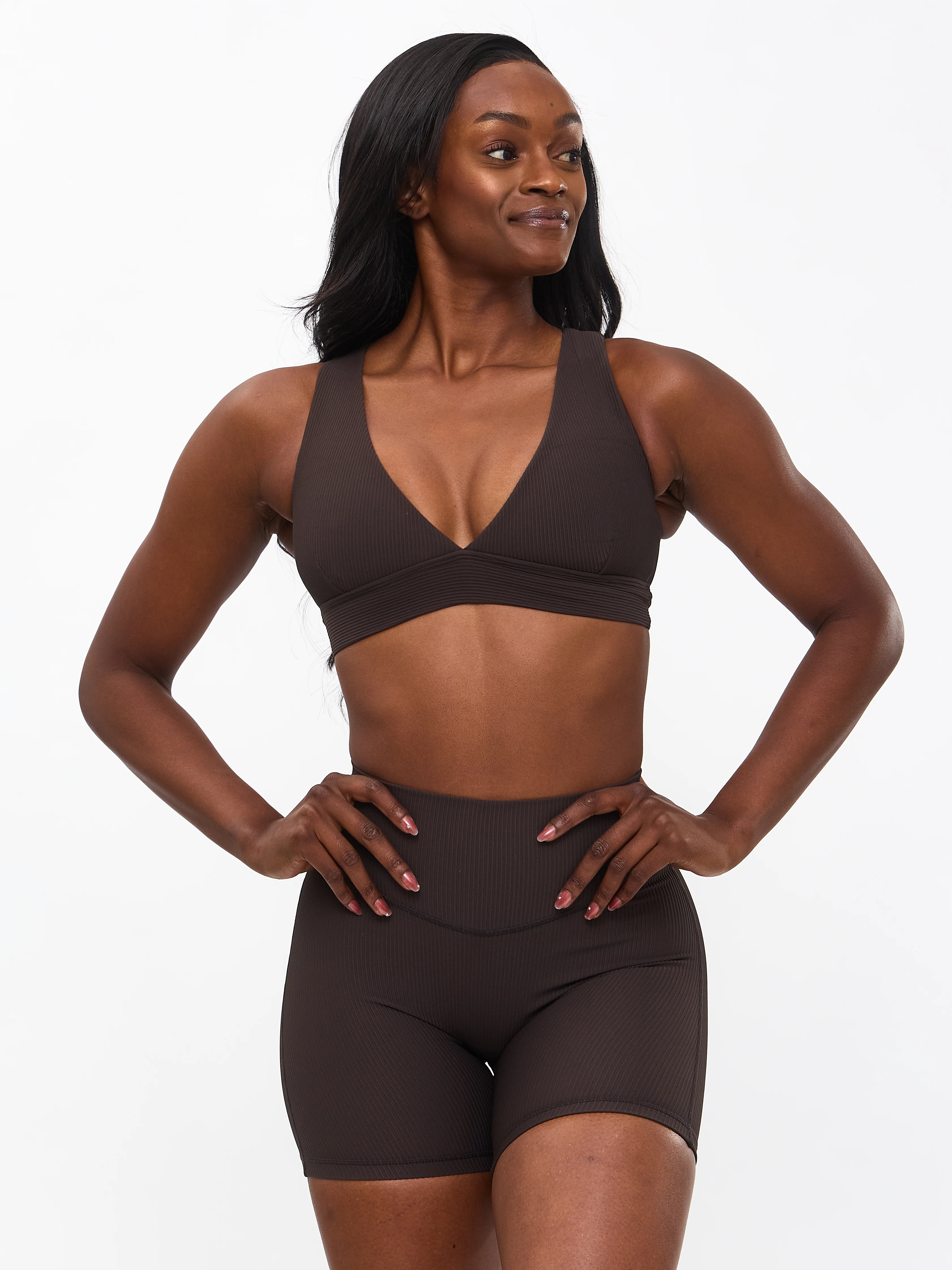 Material Girl Ribbed Short 6" - Cold Brew - Image 5
