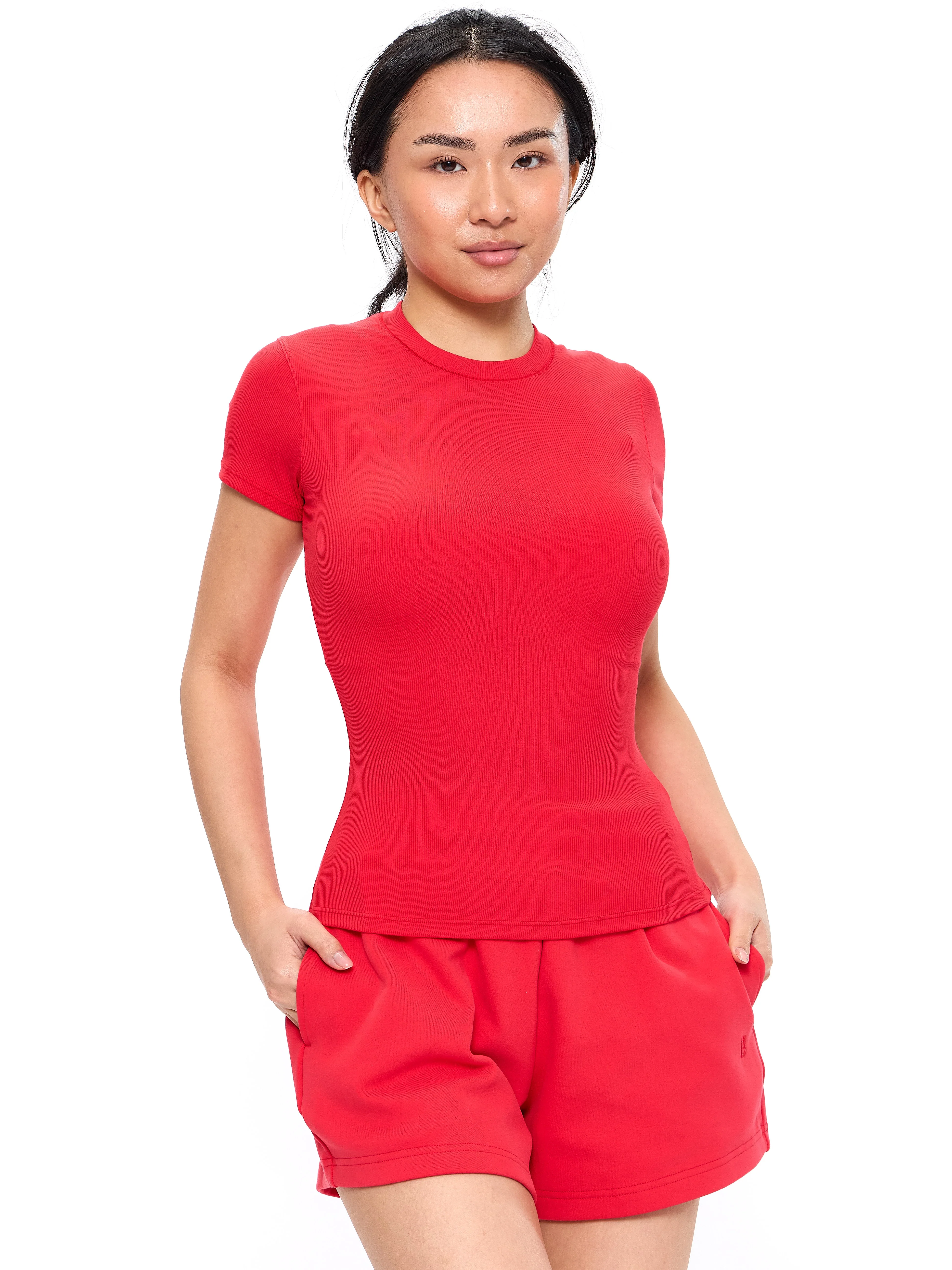 Nimbus Rib Tee - Salsa Red - Image 3