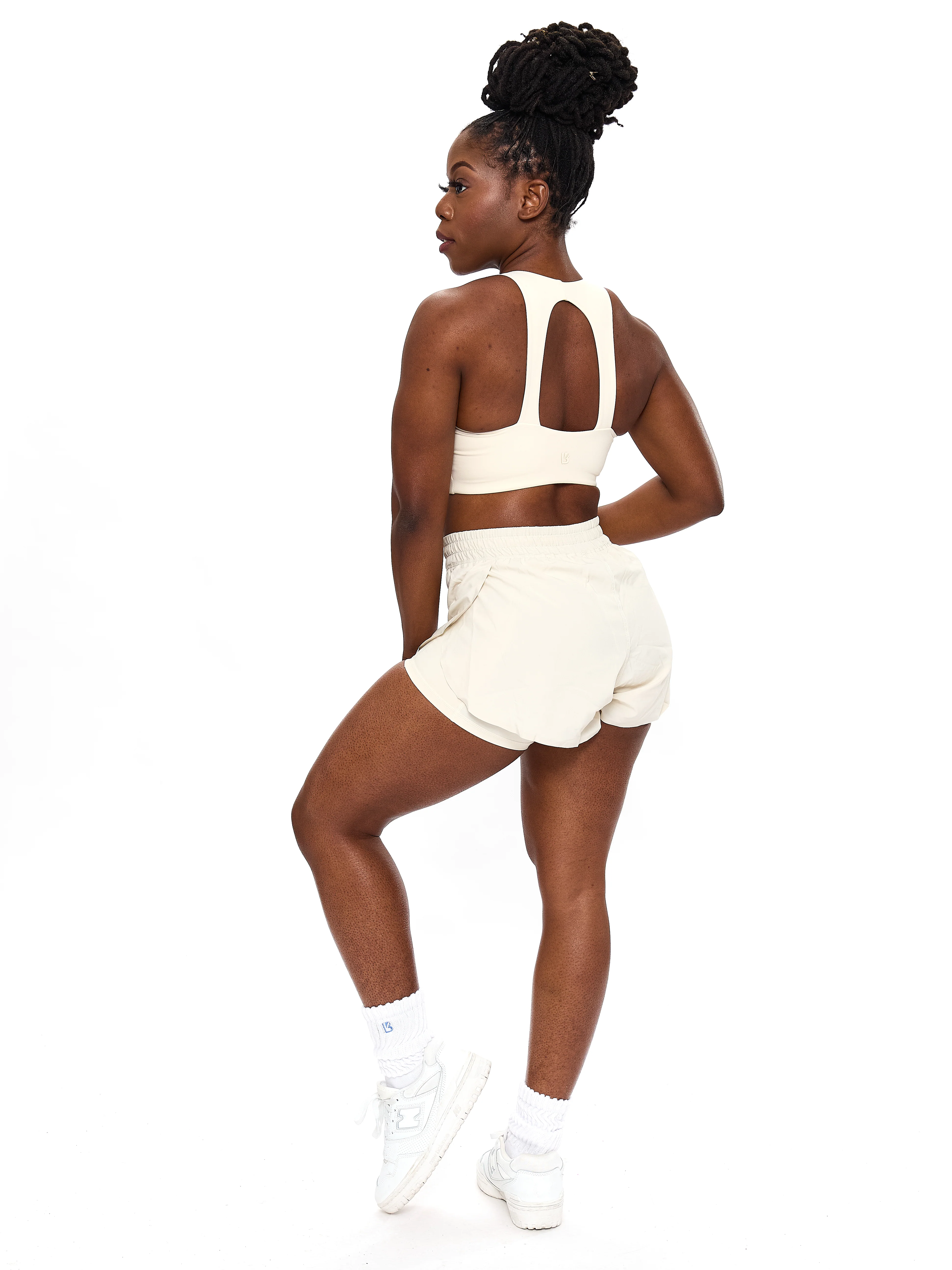 Nubre Notch Sports Bra - Oat Milk - Image 4