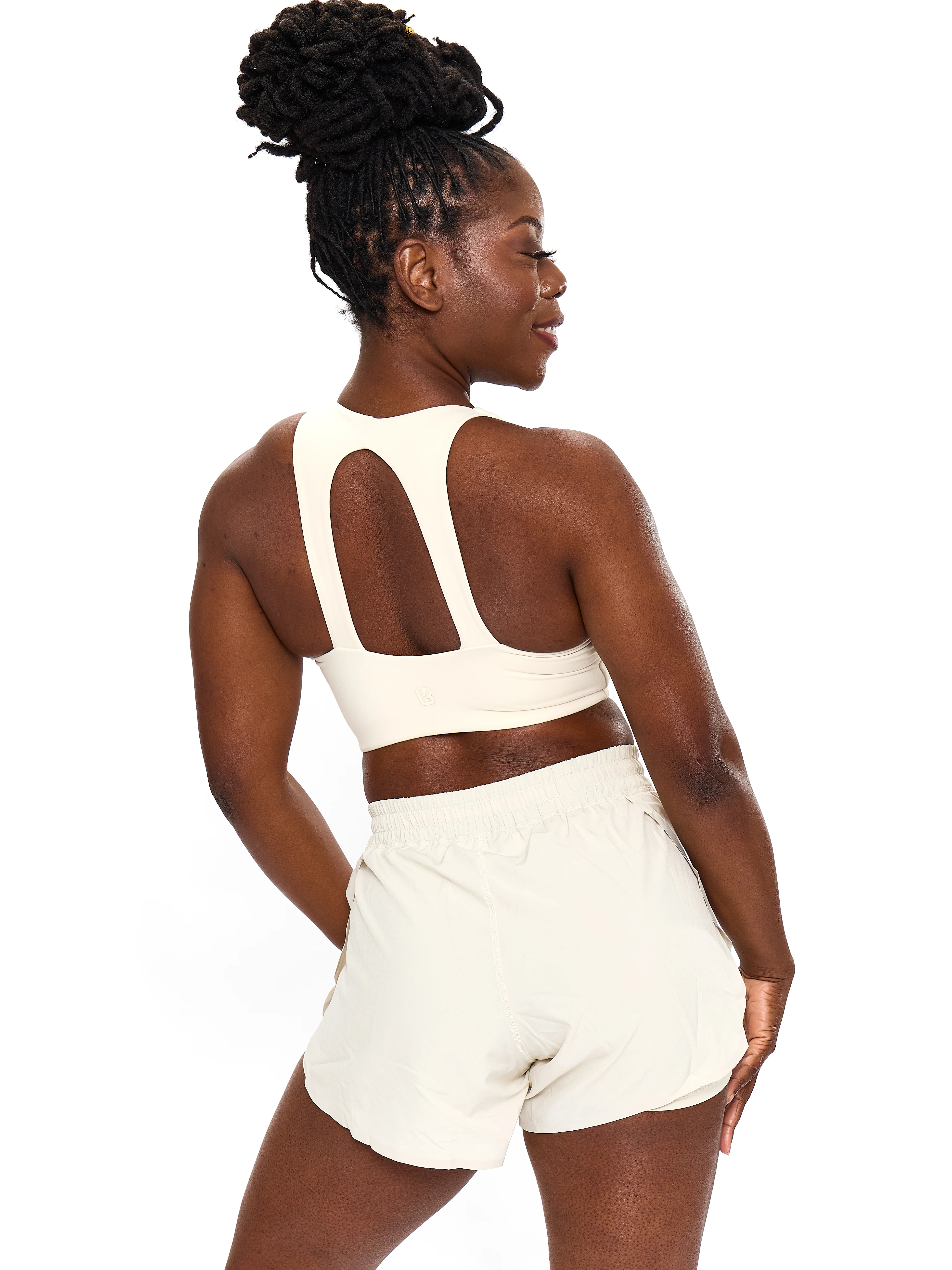 Nubre Notch Sports Bra - Oat Milk - Image 5