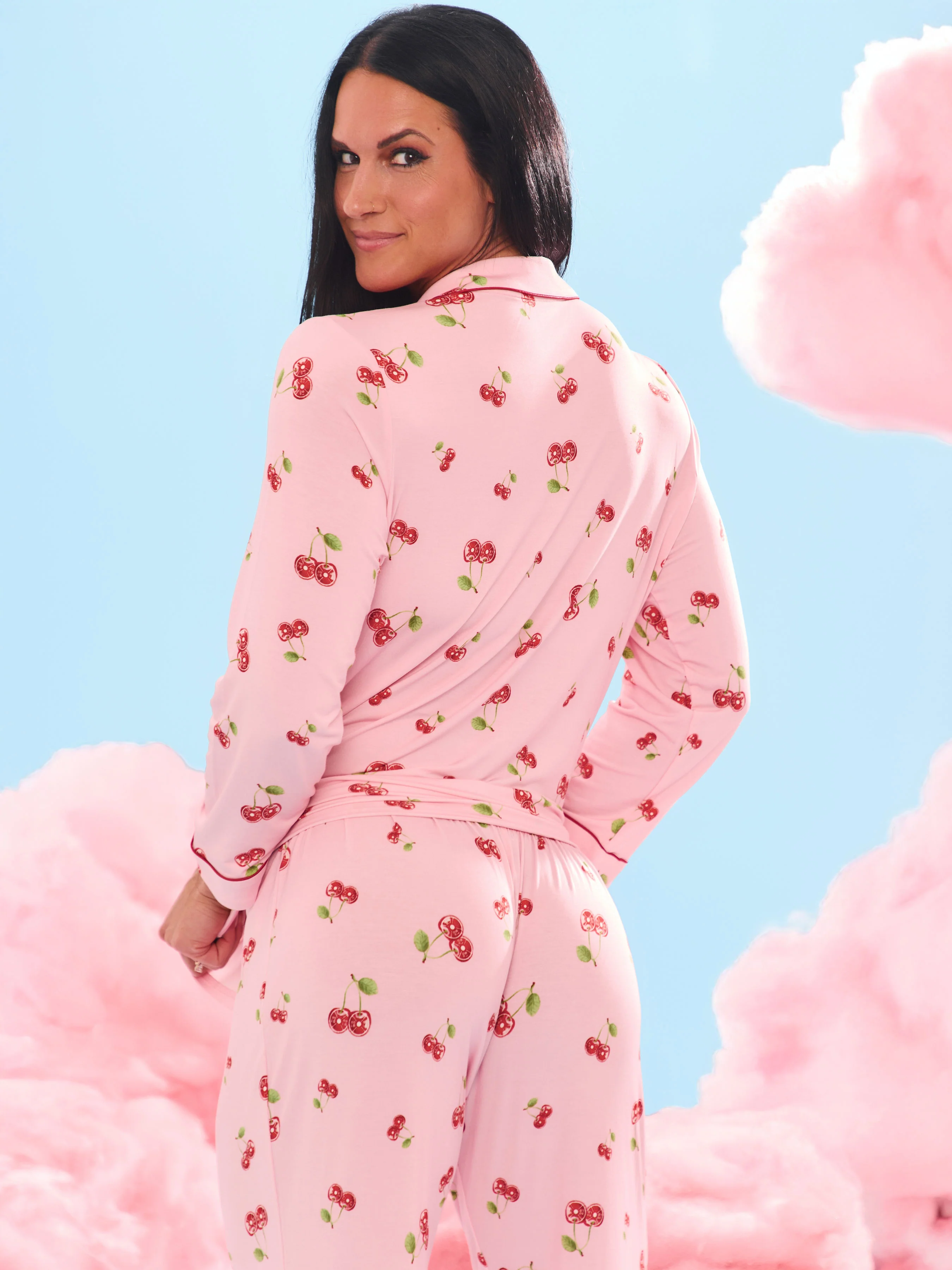 Pajama Pants Set - Cherry Print - Image 3