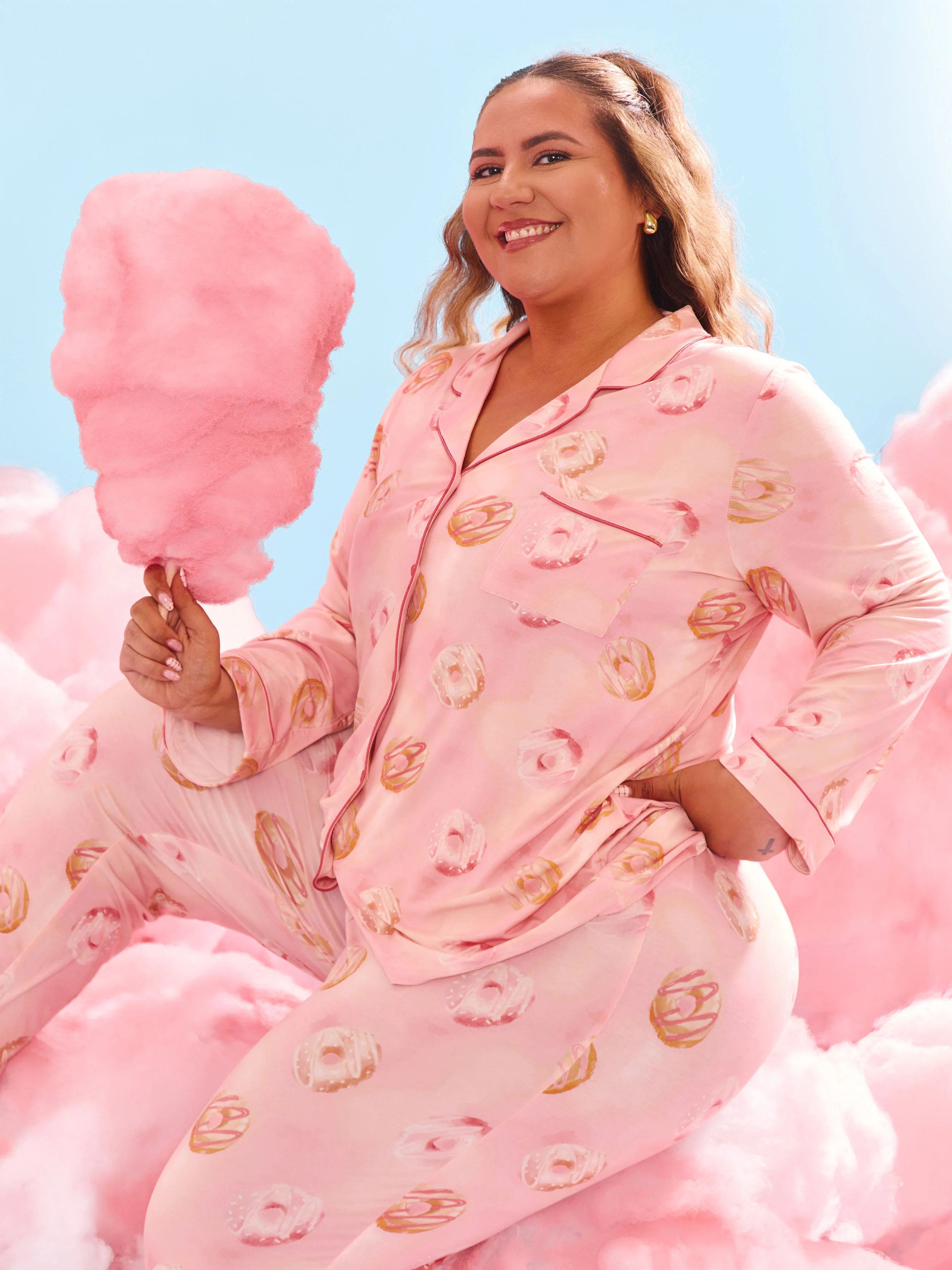Pajama Pants Set - Donut Print - Image 4