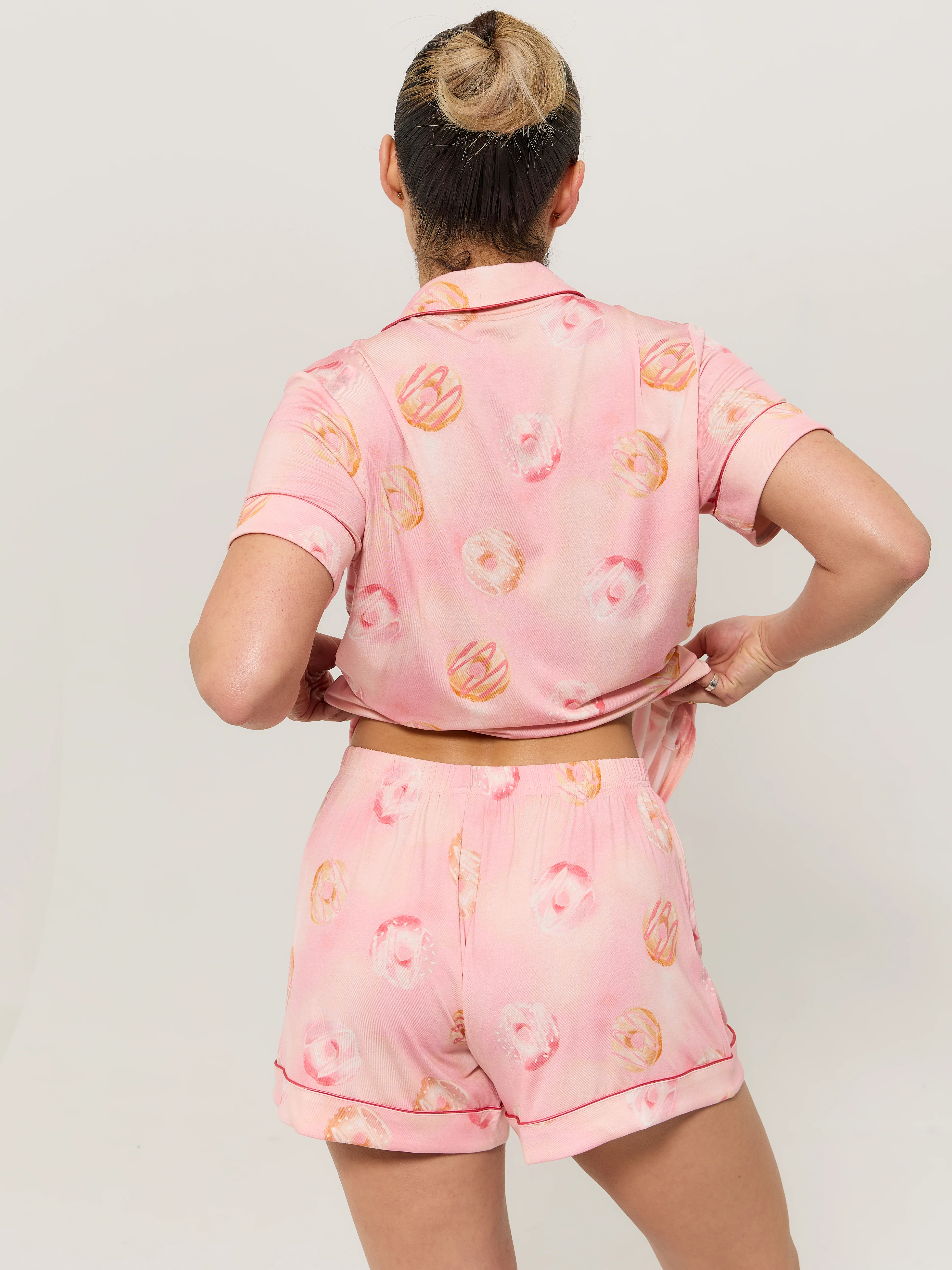 Pajama Shorts Set - Donut Print - Image 3