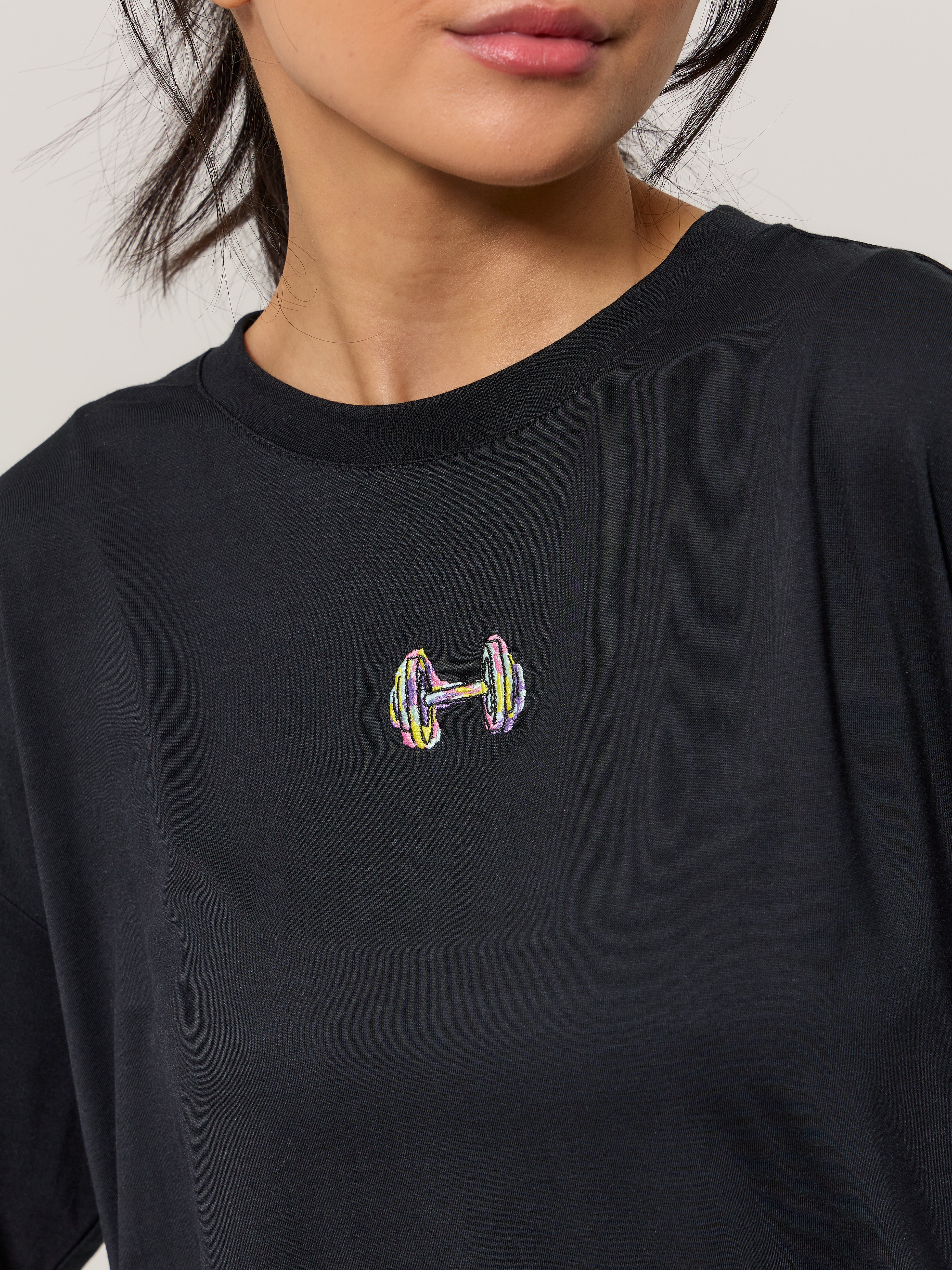 Pajama Tee Shirt - Black - Image 3