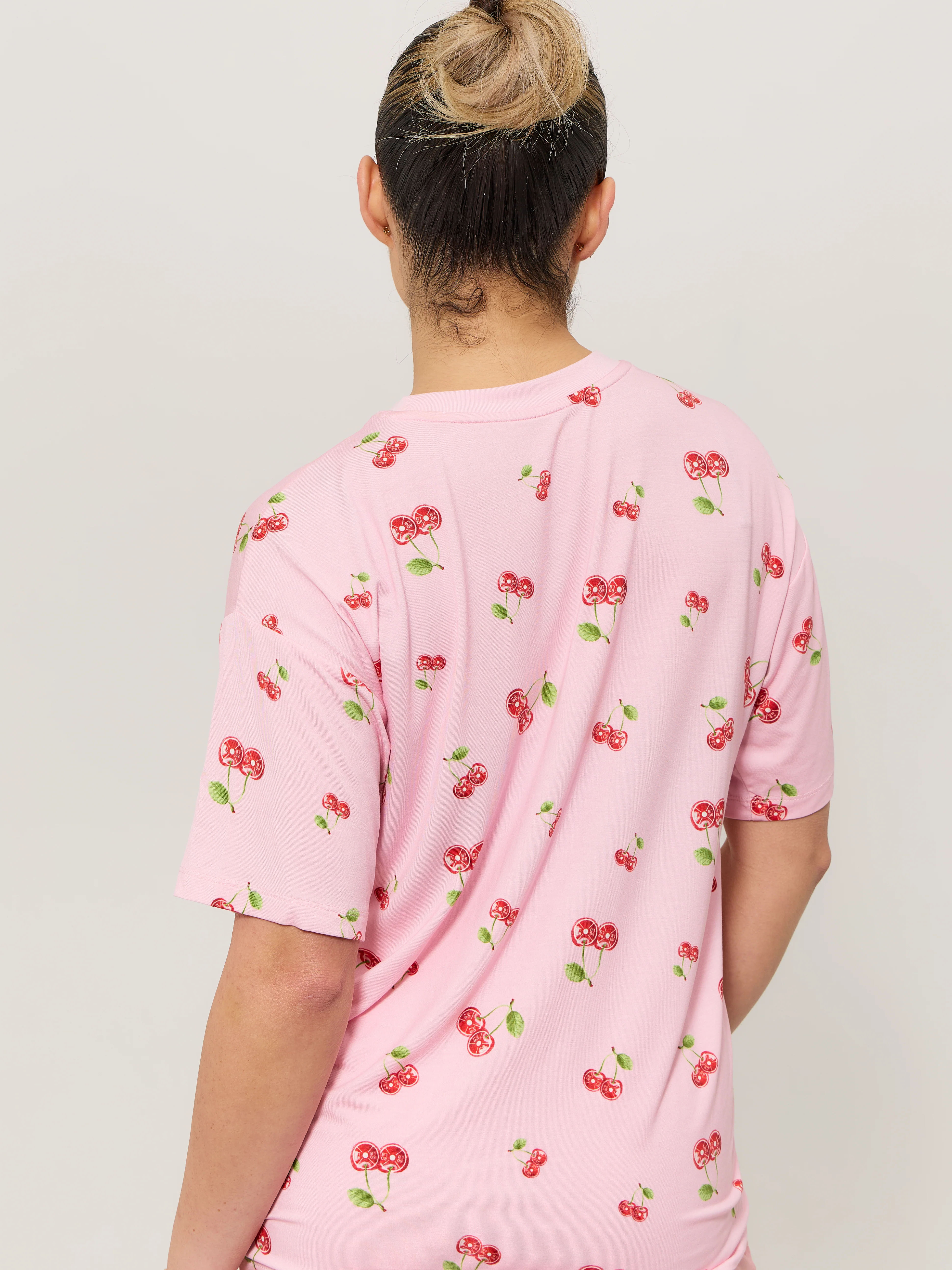 Pajama Tee Shirt - Cherry Print - Image 3