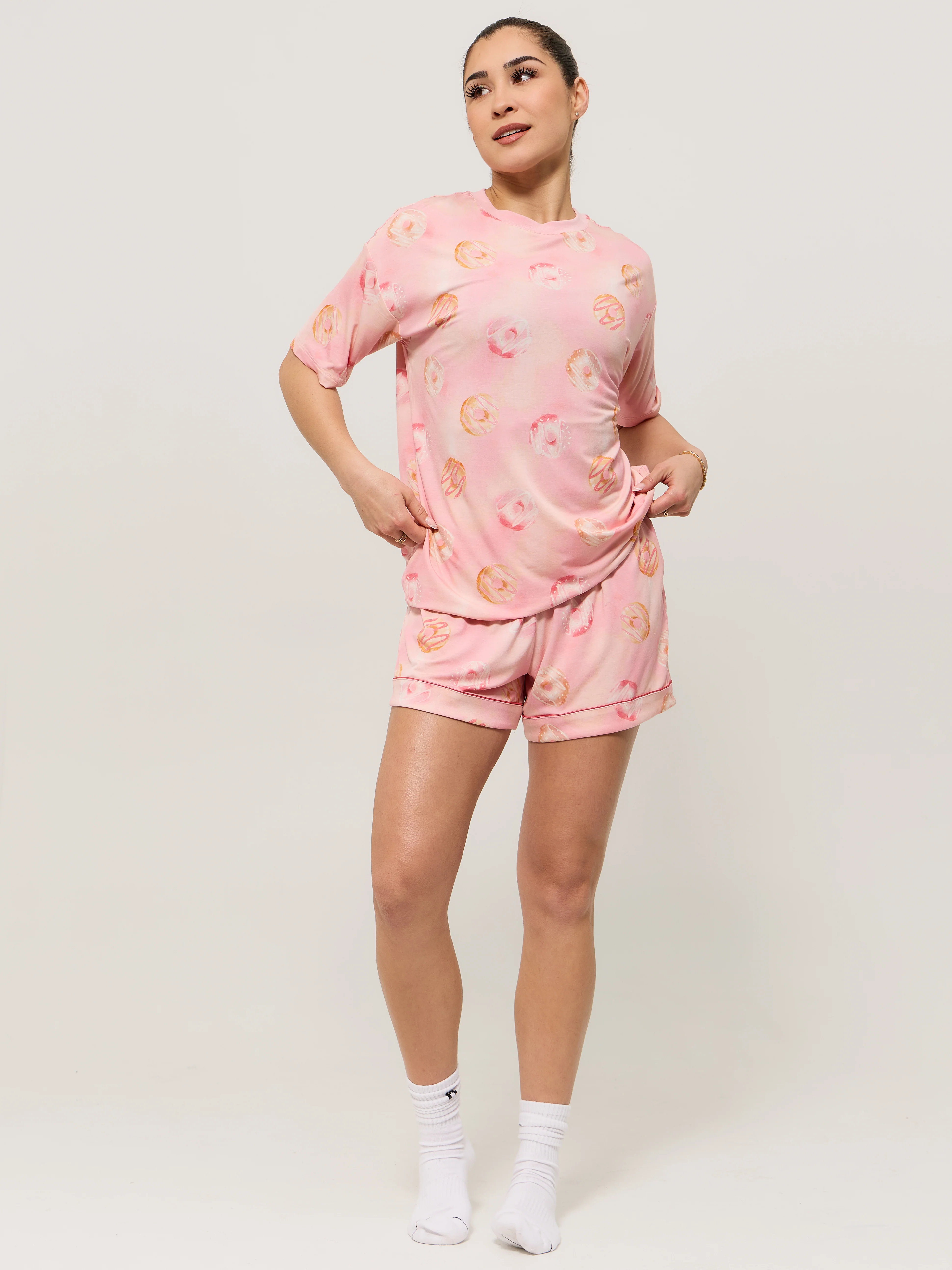 Pajama Tee Shirt - Donut Print - Image 4