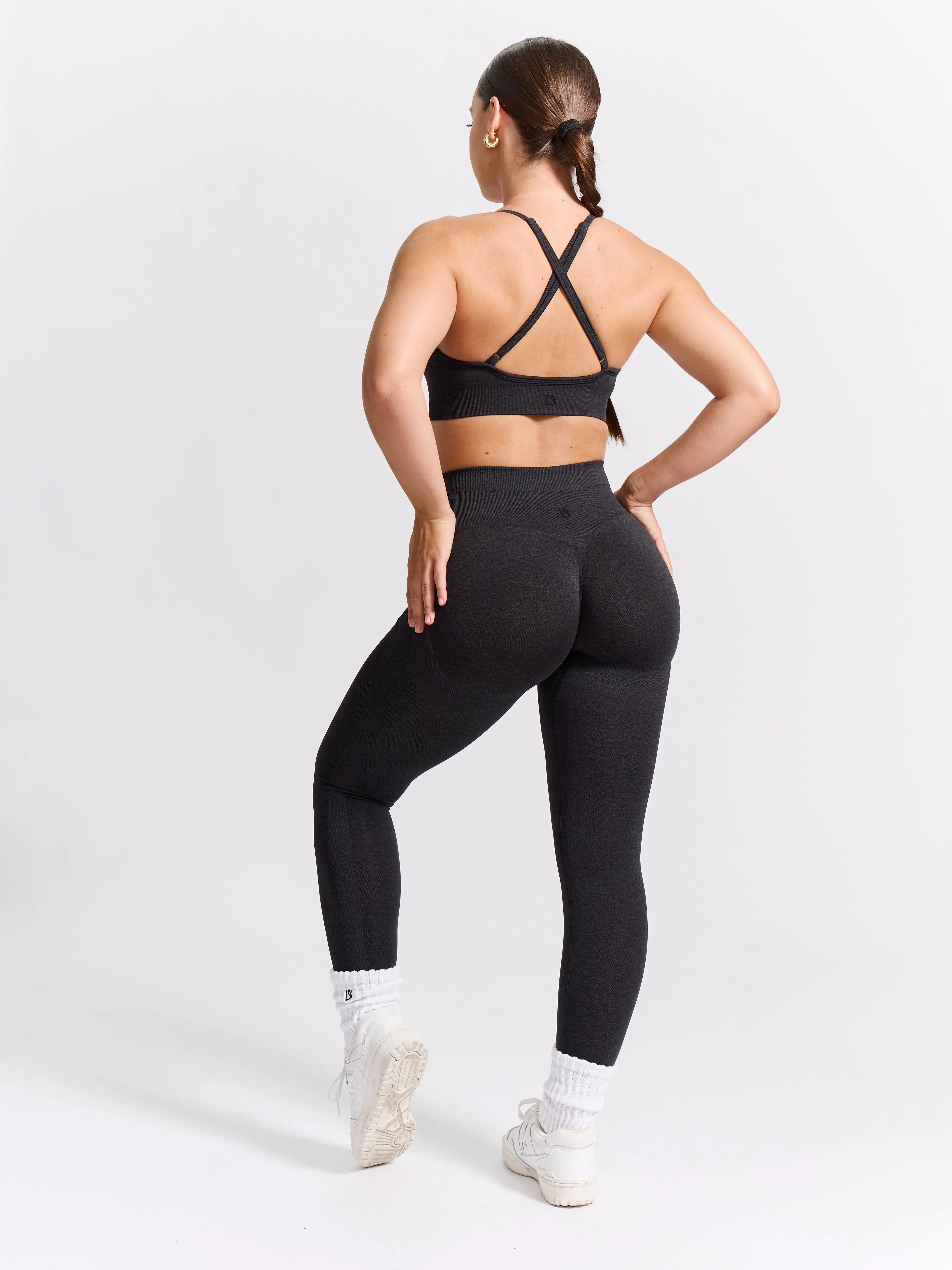 Plunge Seamless Sports Bra - Charcoal - Image 6