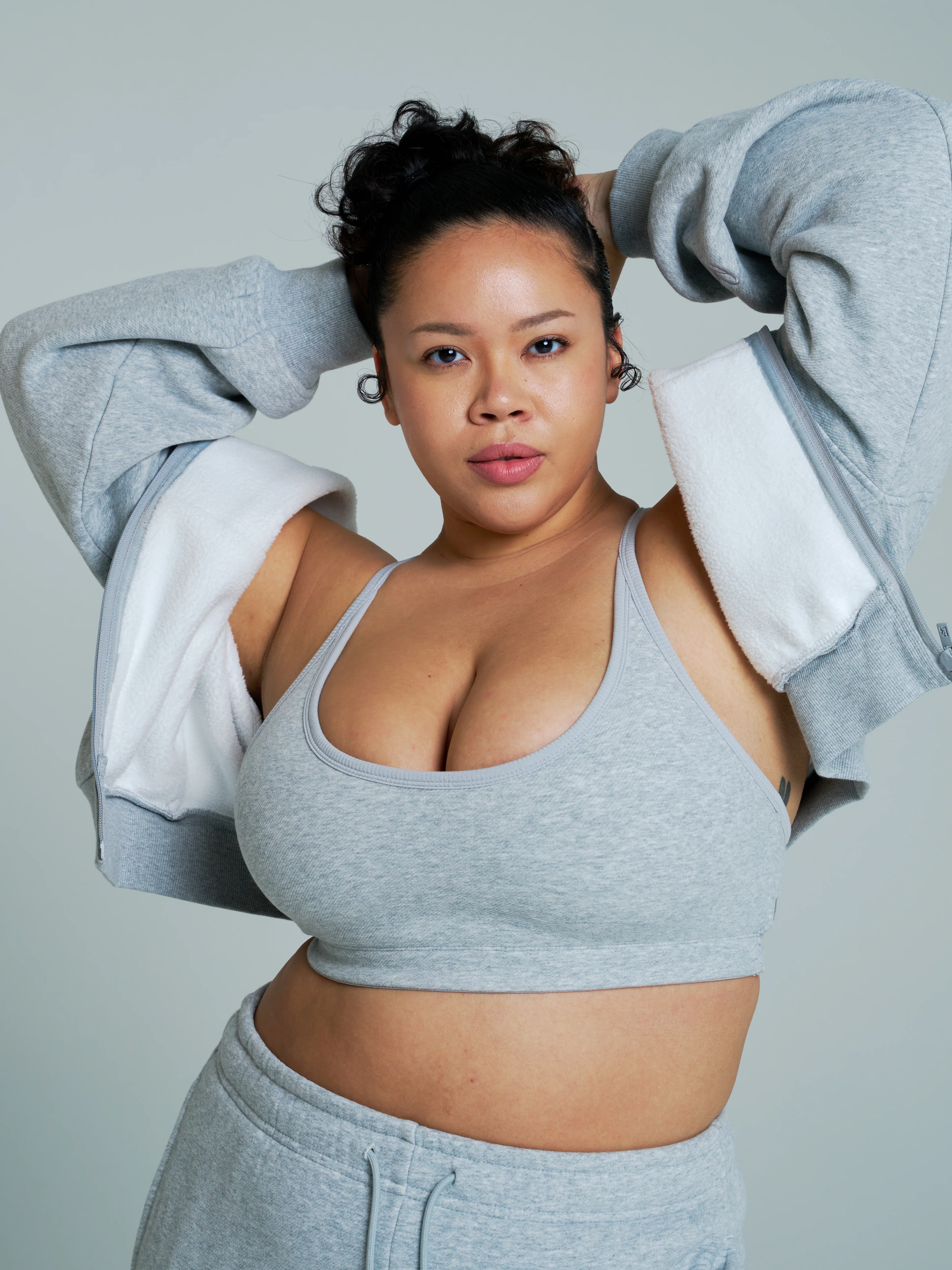 Plush Fleece Bralette - Heather Grey - Image 4