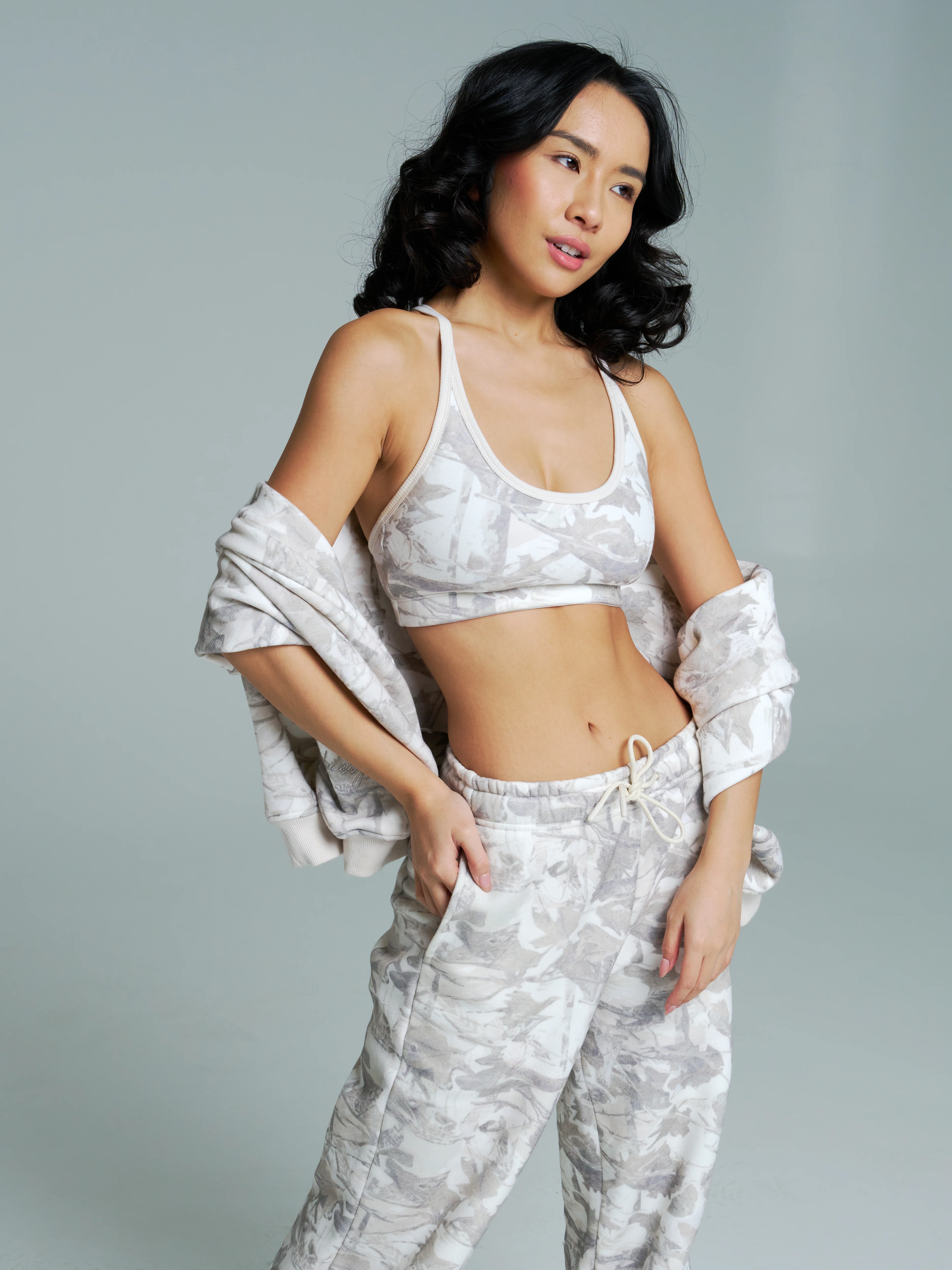 Plush Fleece Bralette - Snow Camo - Image 2