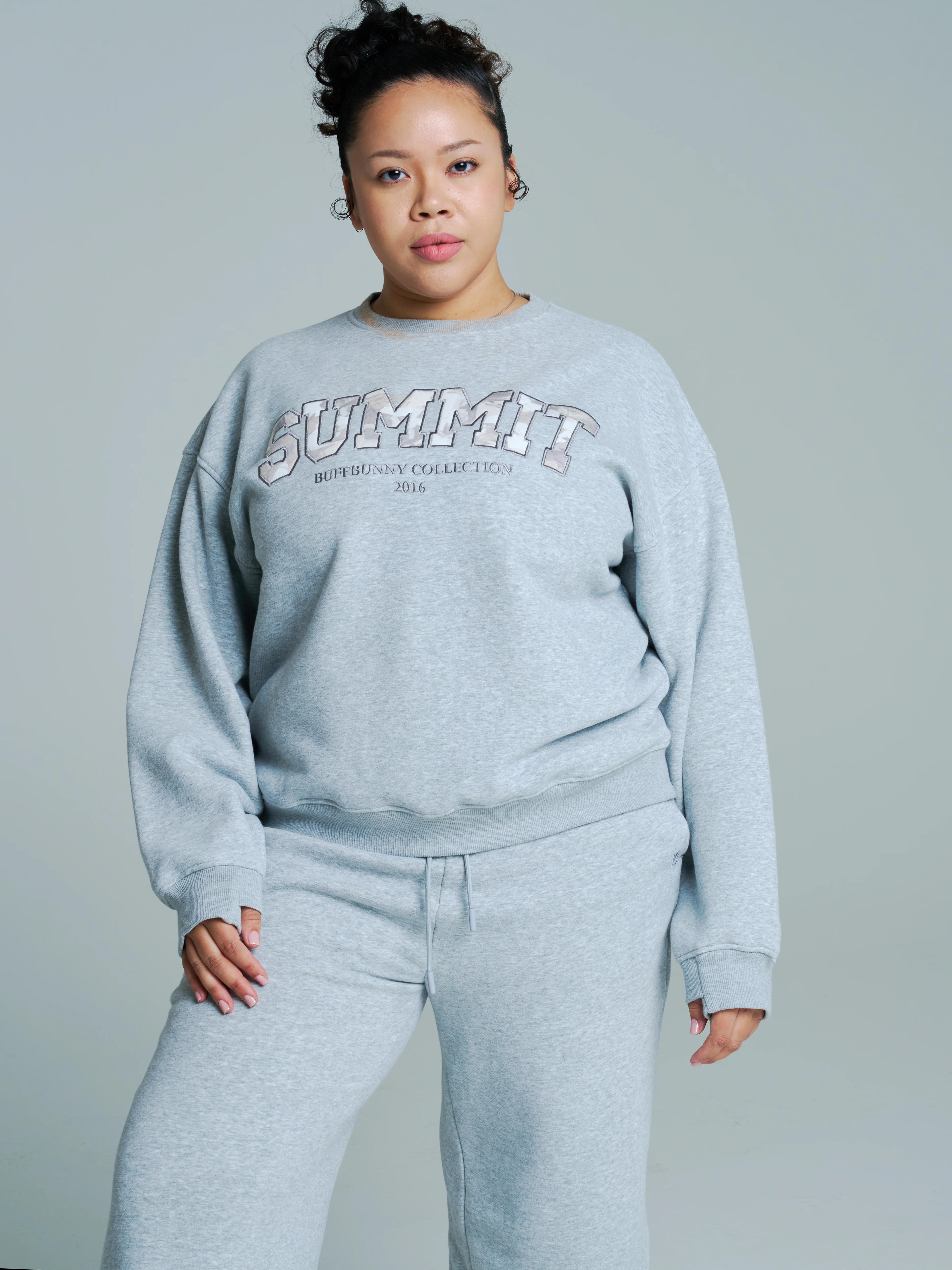 Plush Fleece Crew Pullover - Heather Grey - Image 5